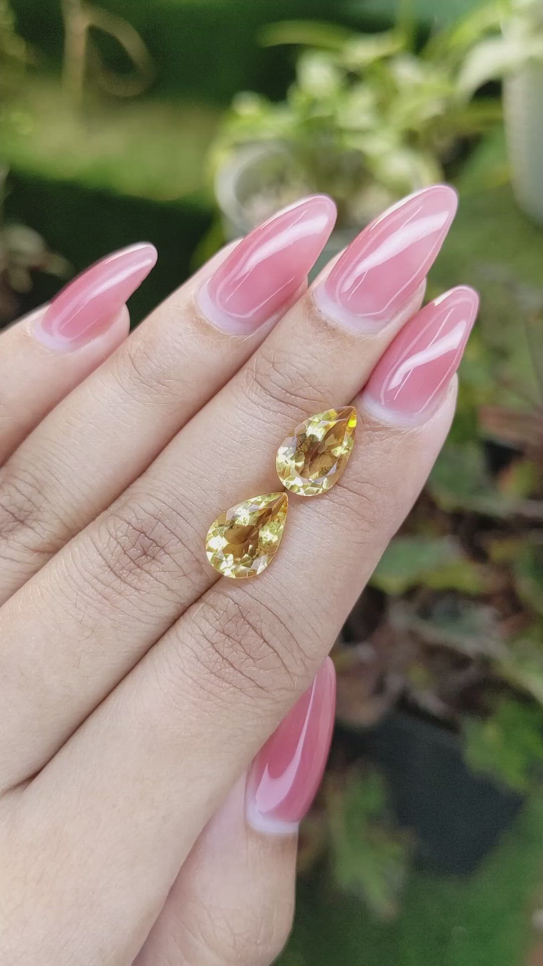 4.91 Ct.Tw.Total Carat Weight Citrine Pair from Brazil Size Video