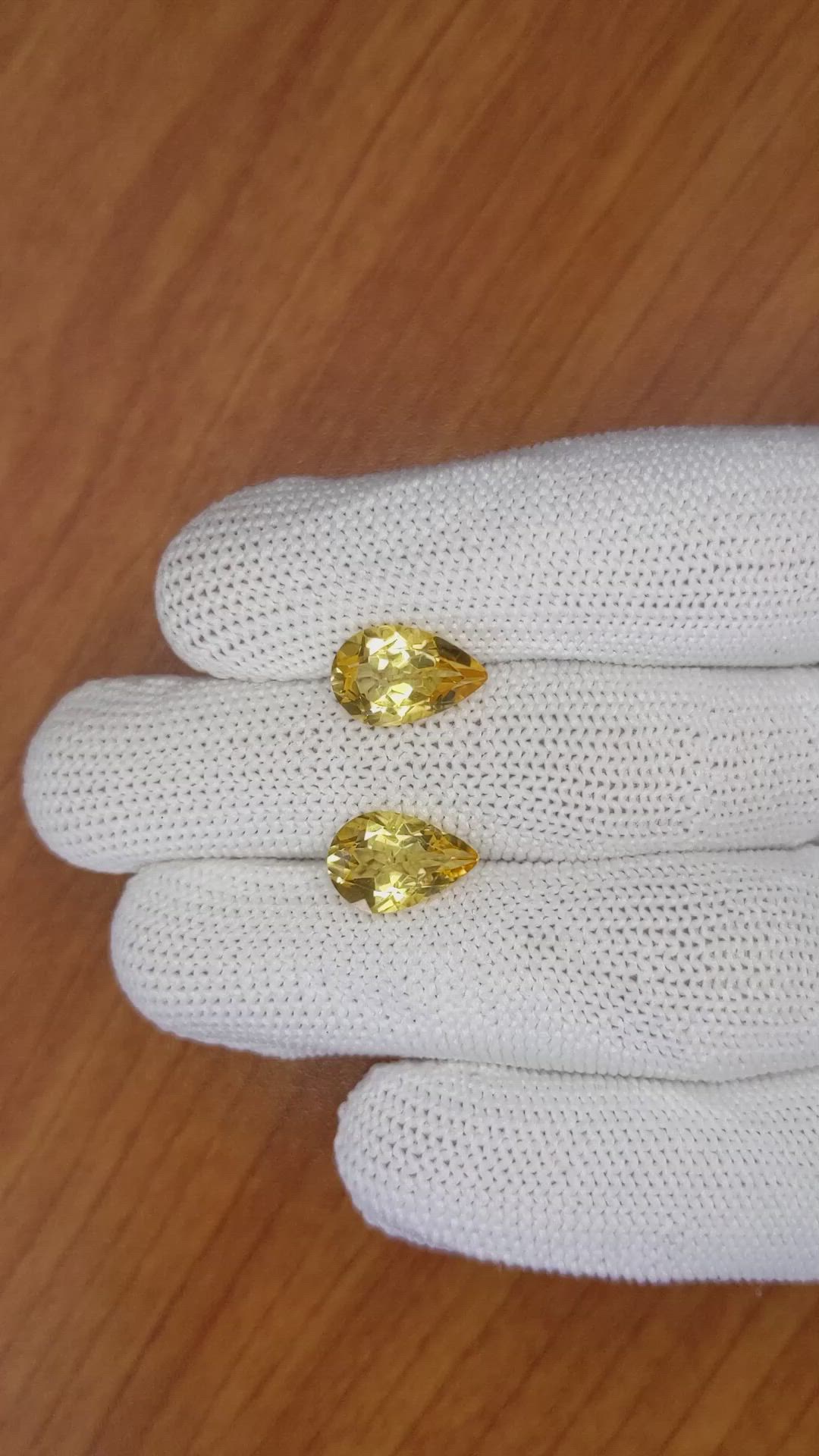 4.91 Ct.Tw.Total Carat Weight Citrine Pair from Brazil Size Video