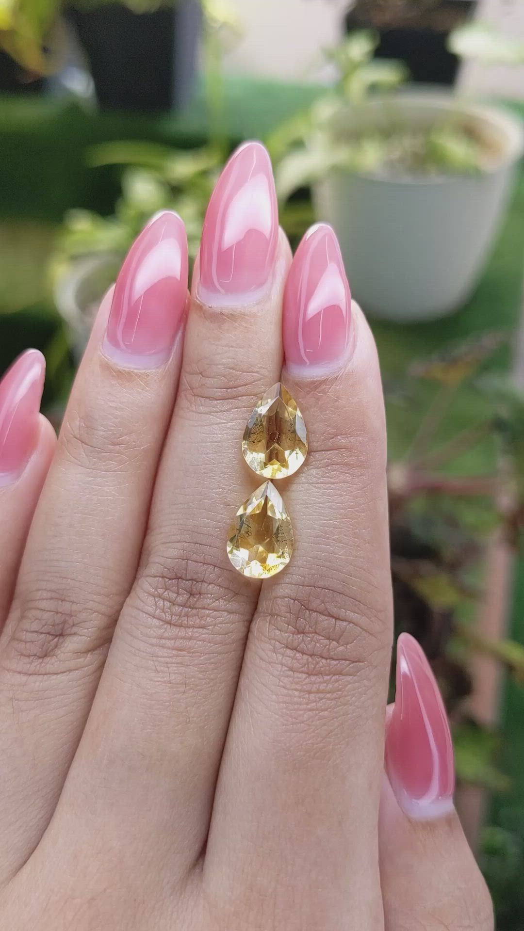4.28 Ct.Tw.Total Carat Weight Citrine Pair from Brazil Size Video