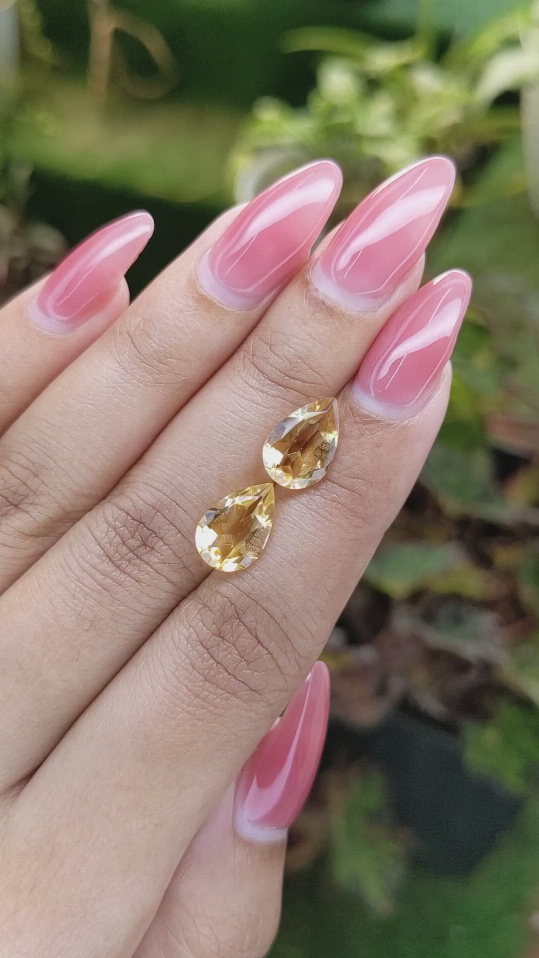 4.28 Ct.Tw.Total Carat Weight Citrine Pair from Brazil Size Video