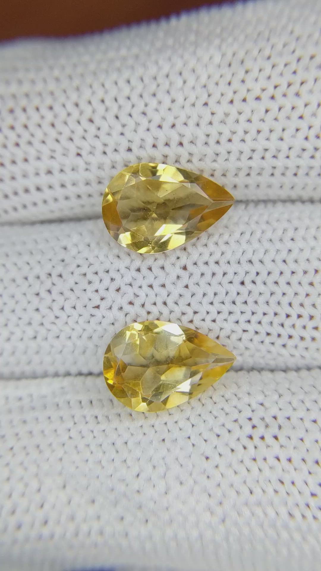 4.28 Ct.Tw.Total Carat Weight Citrine Pair from Brazil Size Video