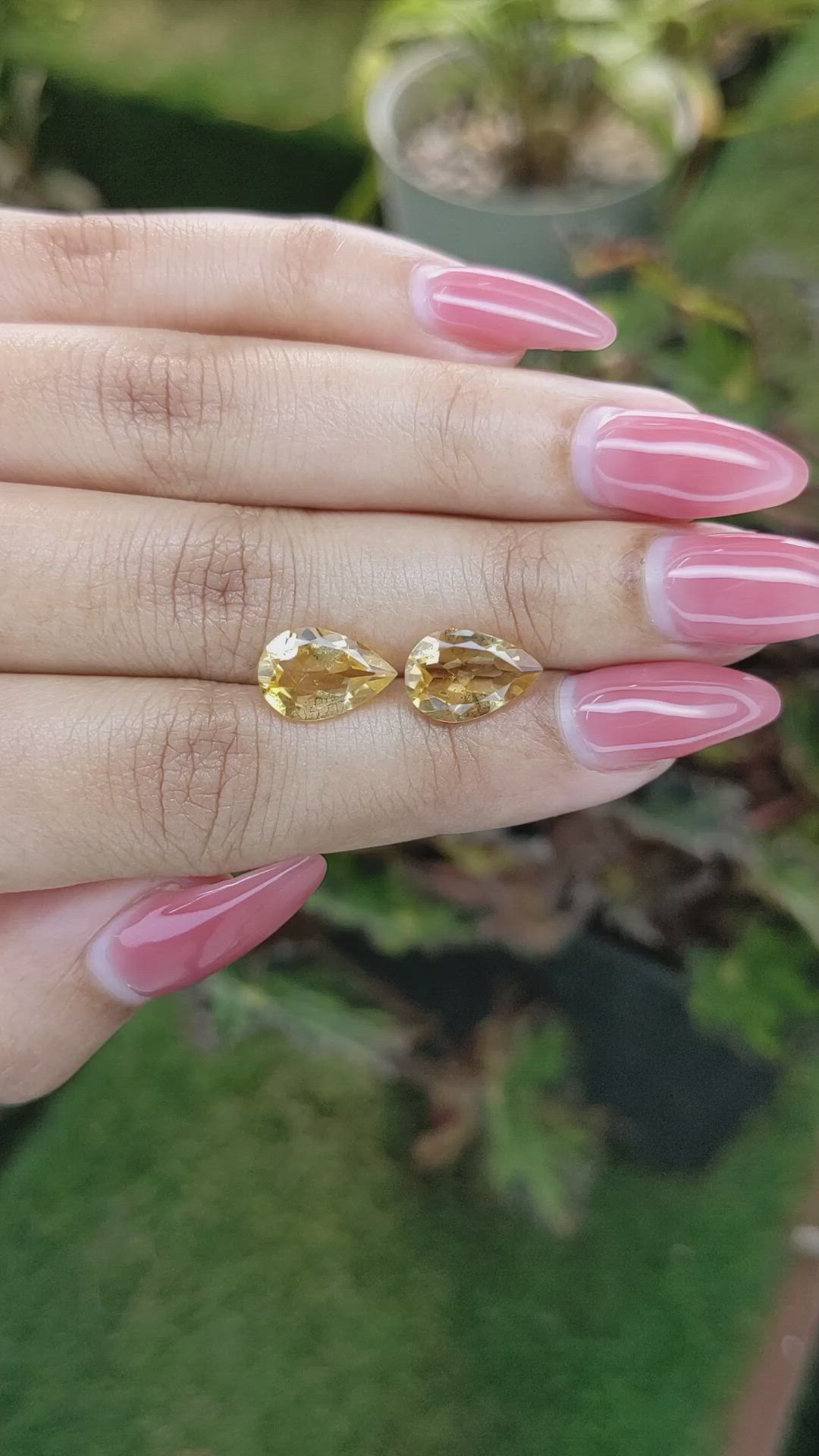 4.28 Ct.Tw.Total Carat Weight Citrine Pair from Brazil Size Video