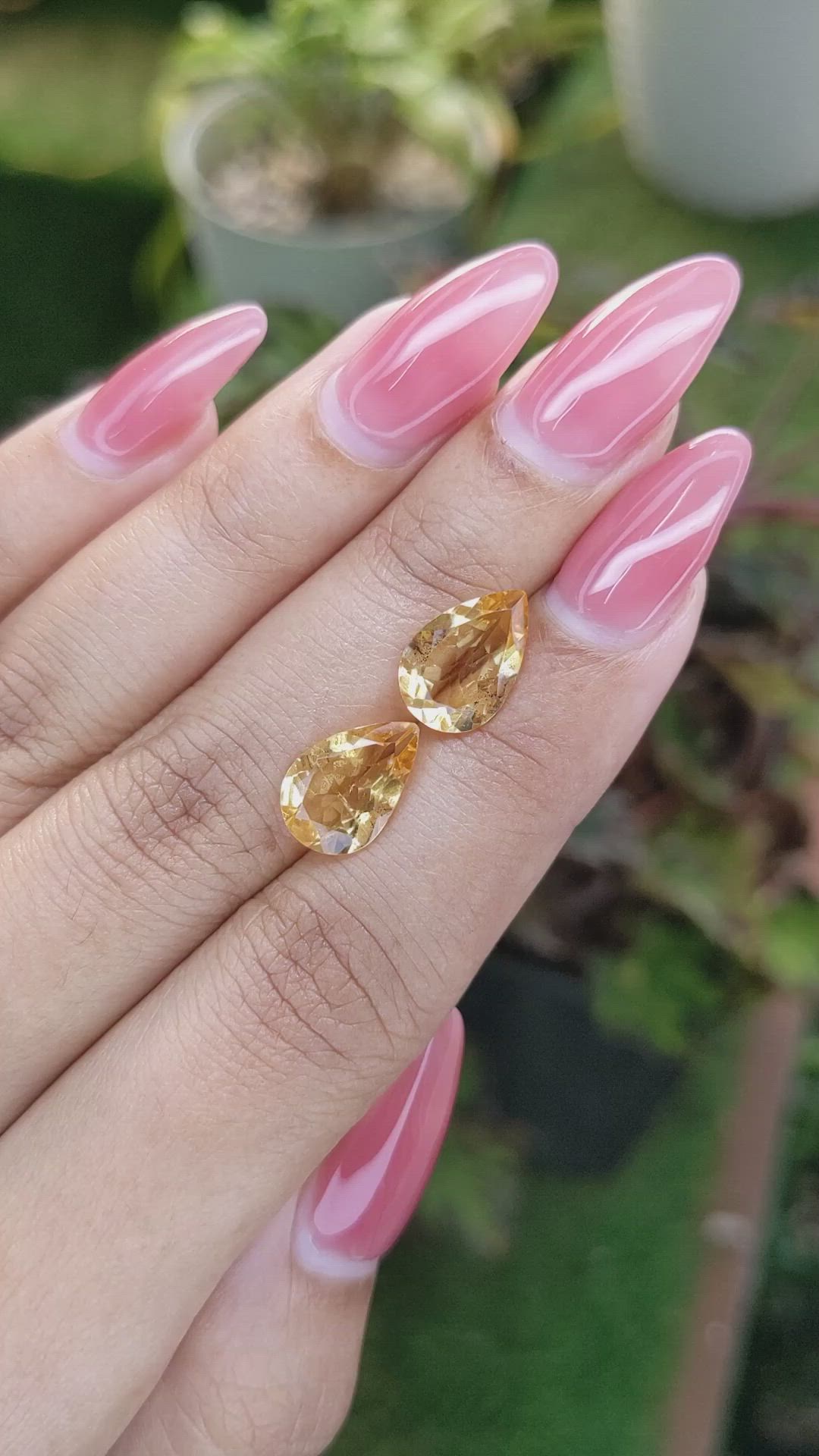 4.33 Ct.Tw.Total Carat Weight Citrine Pair from Brazil Size Video