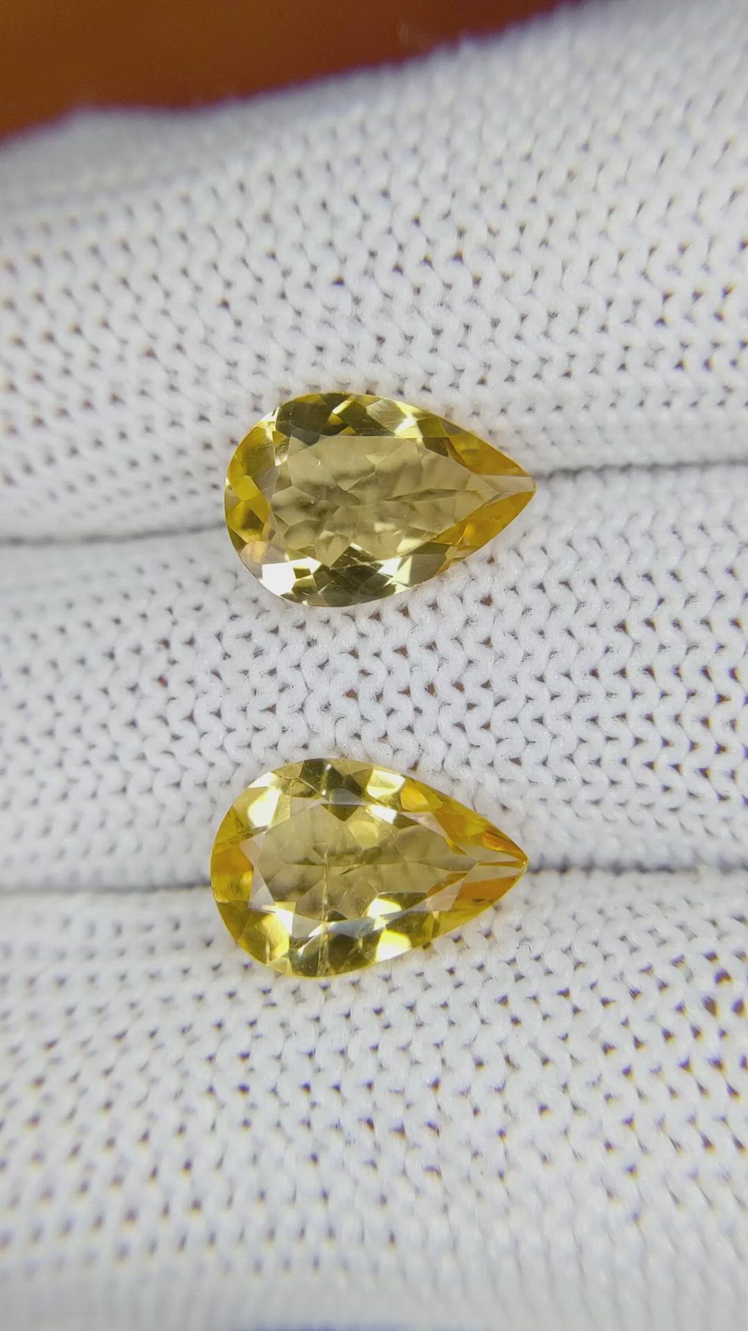 4.33 Ct.Tw.Total Carat Weight Citrine Pair from Brazil Size Video