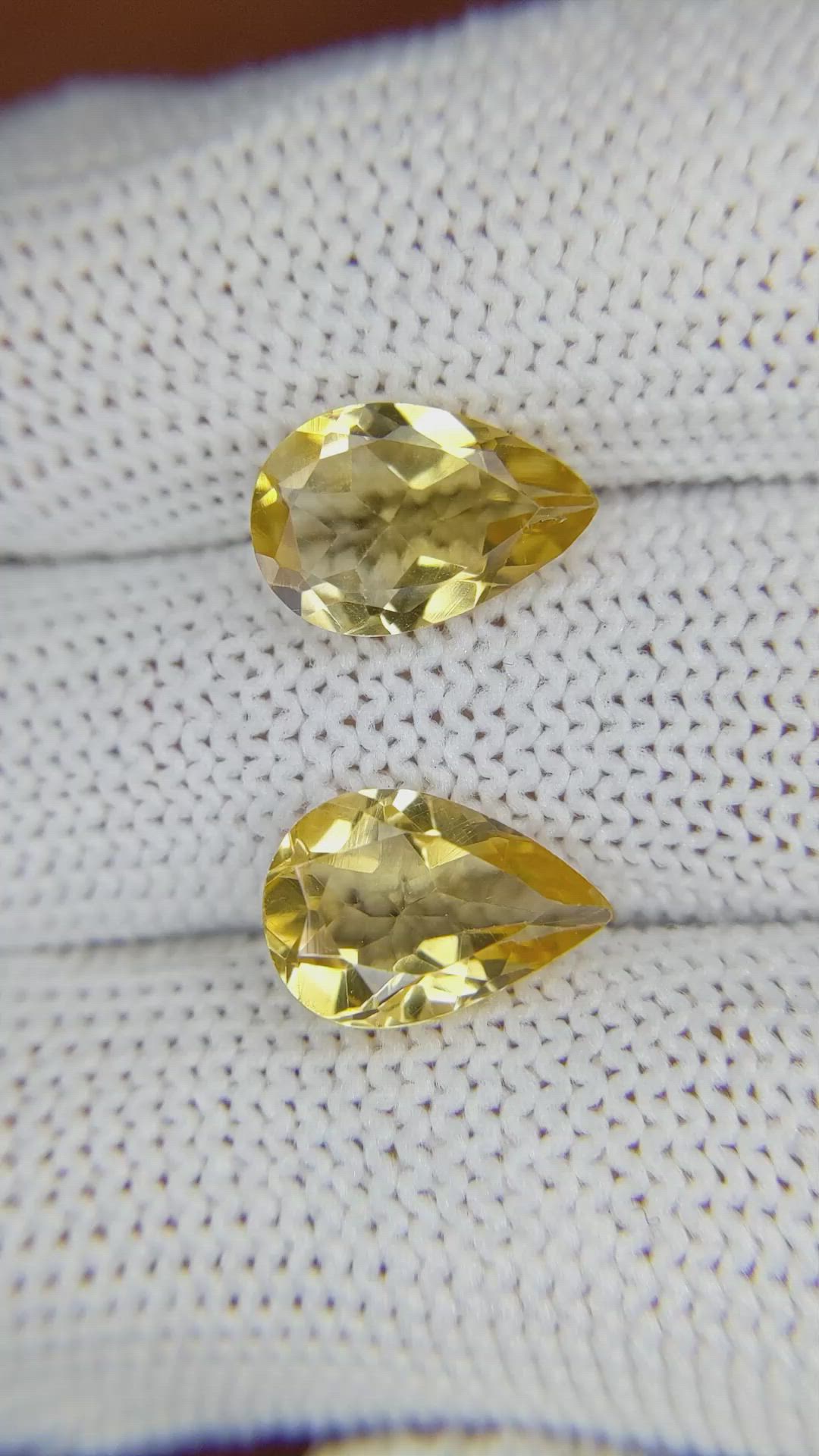 4.74 Ct.Tw.Total Carat Weight Citrine Pair from Brazil Size Video