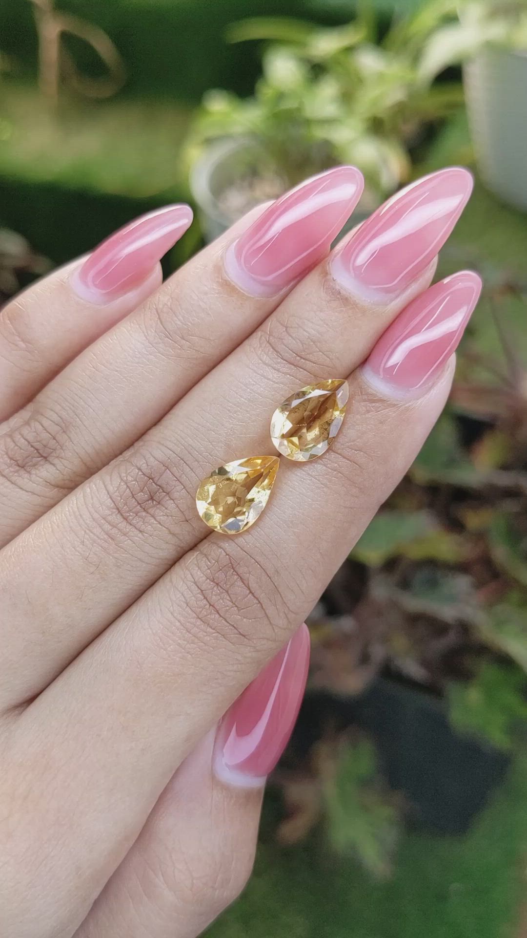 4.74 Ct.Tw.Total Carat Weight Citrine Pair from Brazil Size Video
