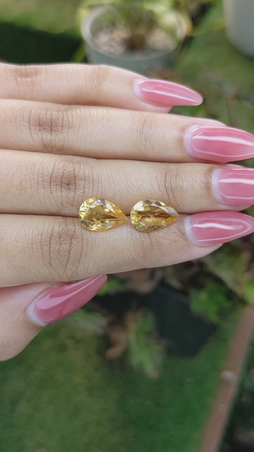 4.74 Ct.Tw.Total Carat Weight Citrine Pair from Brazil Size Video