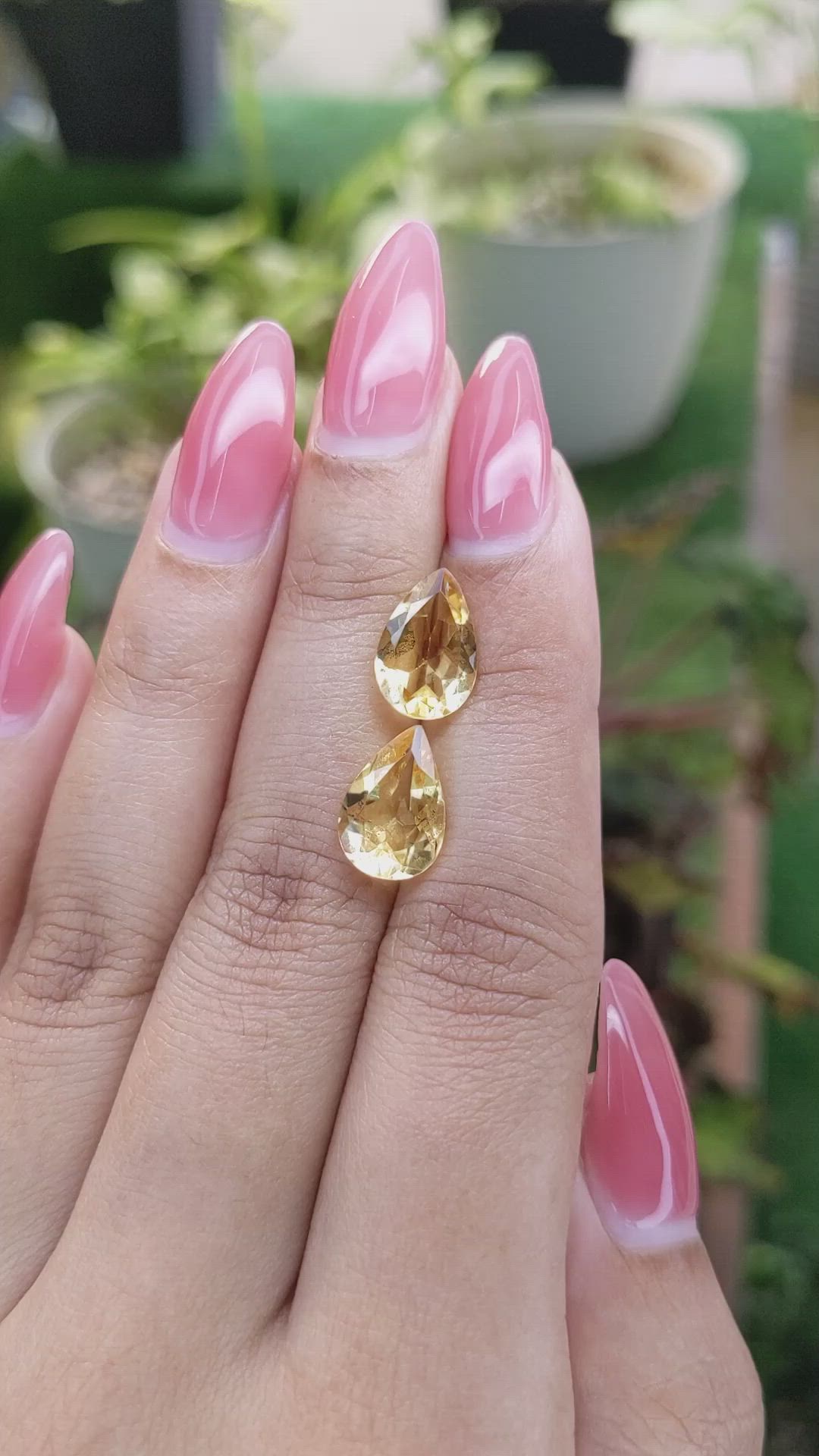 4.74 Ct.Tw.Total Carat Weight Citrine Pair from Brazil Size Video