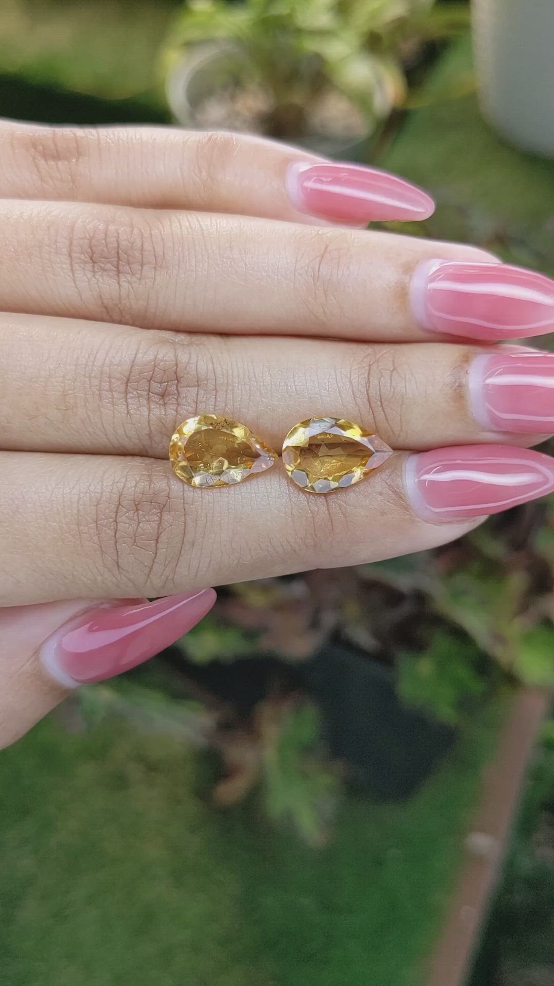 4.85 Ct.Tw.Total Carat Weight Citrine Pair from Brazil Size Video