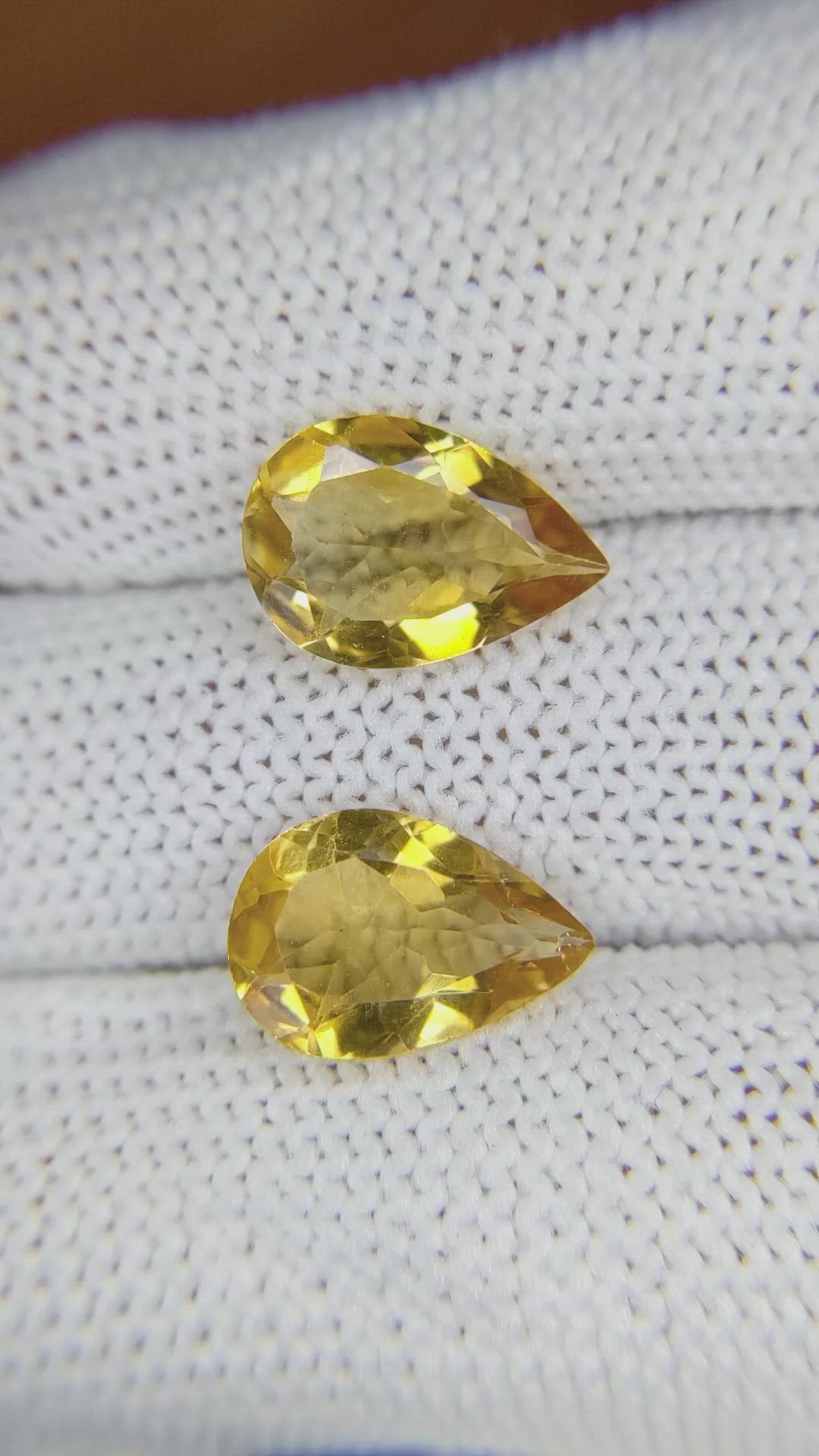 4.85 Ct.Tw.Total Carat Weight Citrine Pair from Brazil Size Video