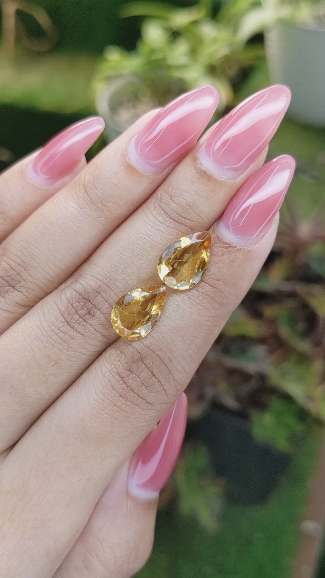 4.85 Ct.Tw.Total Carat Weight Citrine Pair from Brazil Size Video