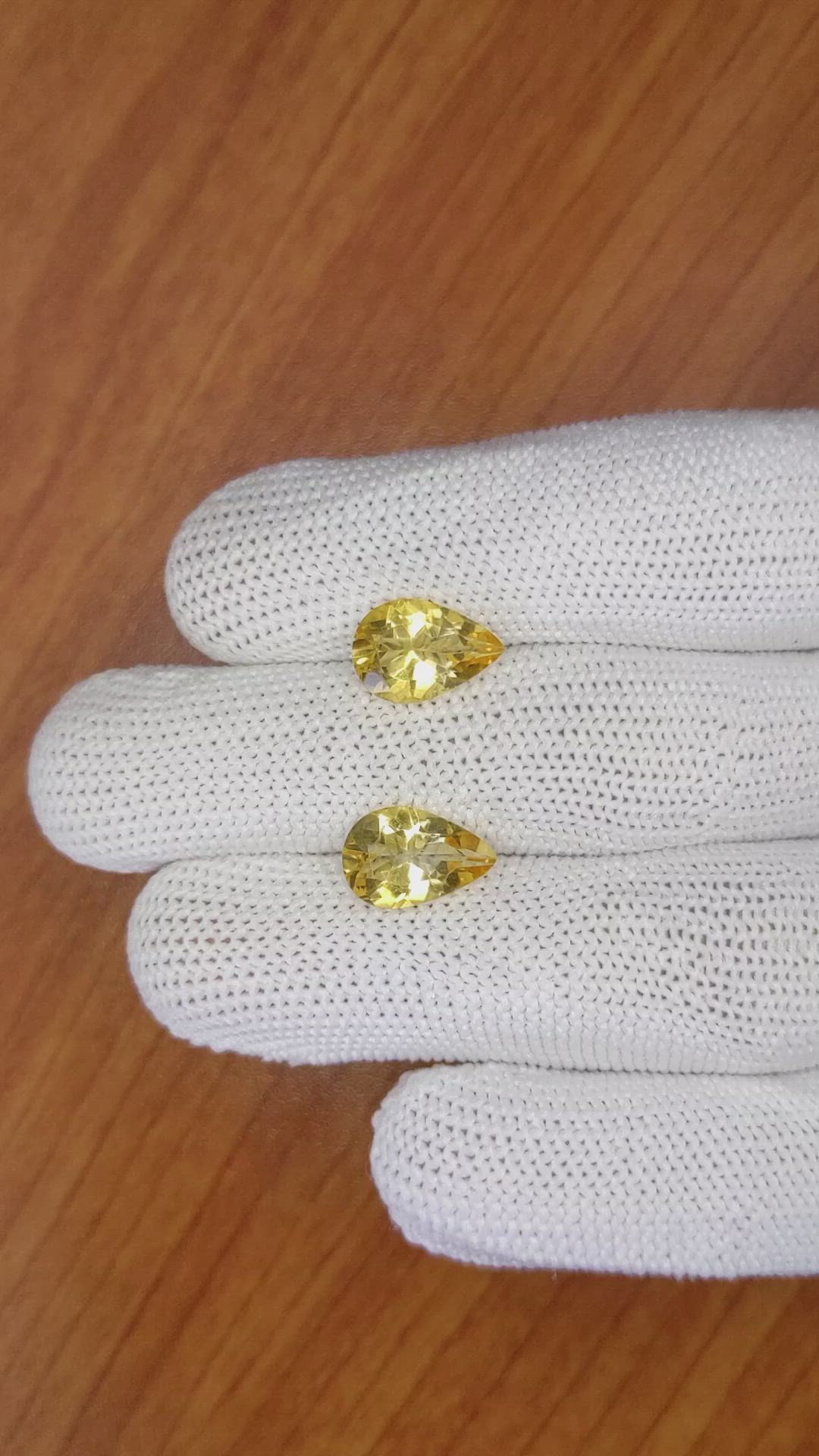 4.74 Ct.Tw.Total Carat Weight Citrine Pair from Brazil Size Video