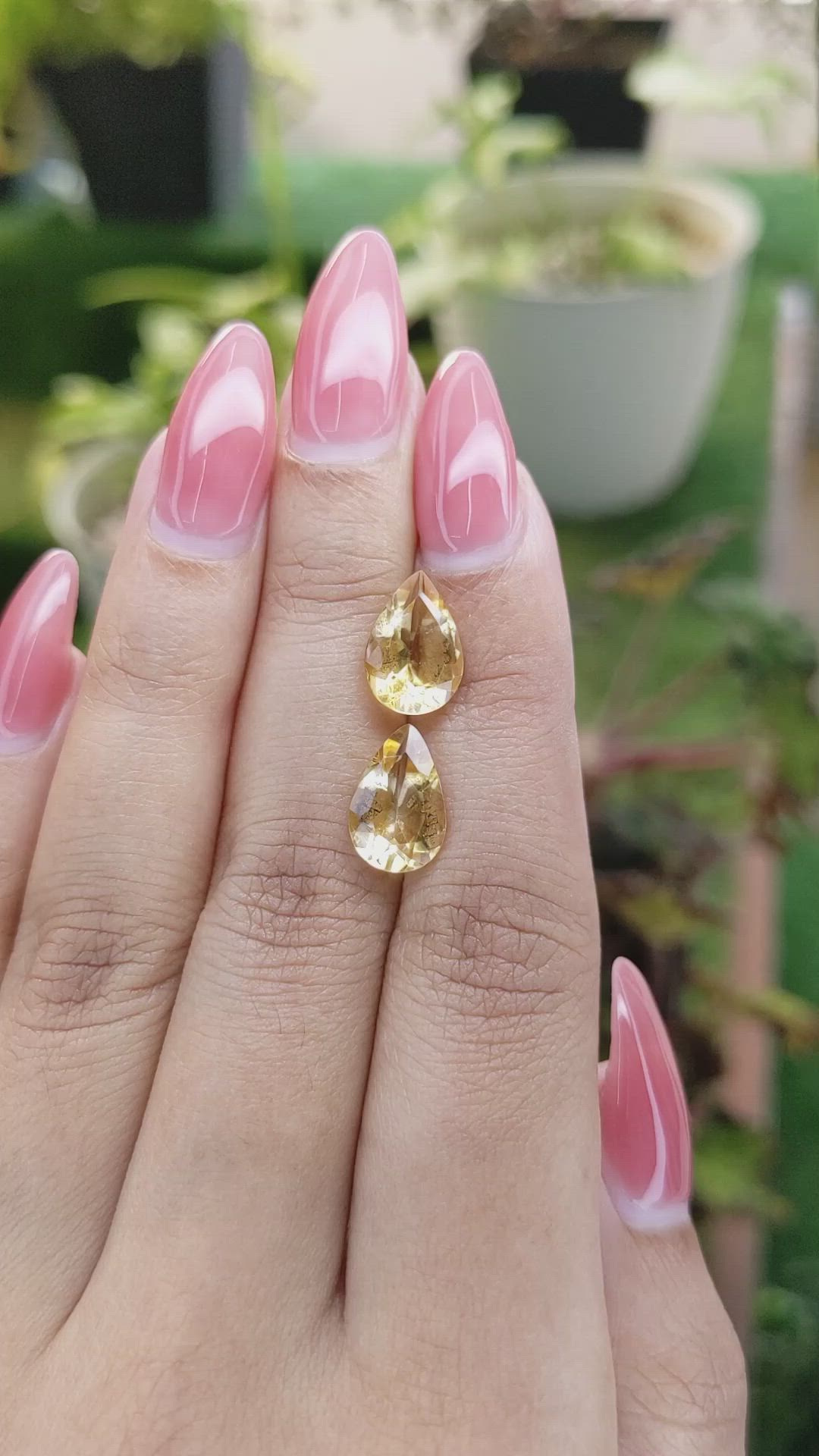 4.74 Ct.Tw.Total Carat Weight Citrine Pair from Brazil Size Video