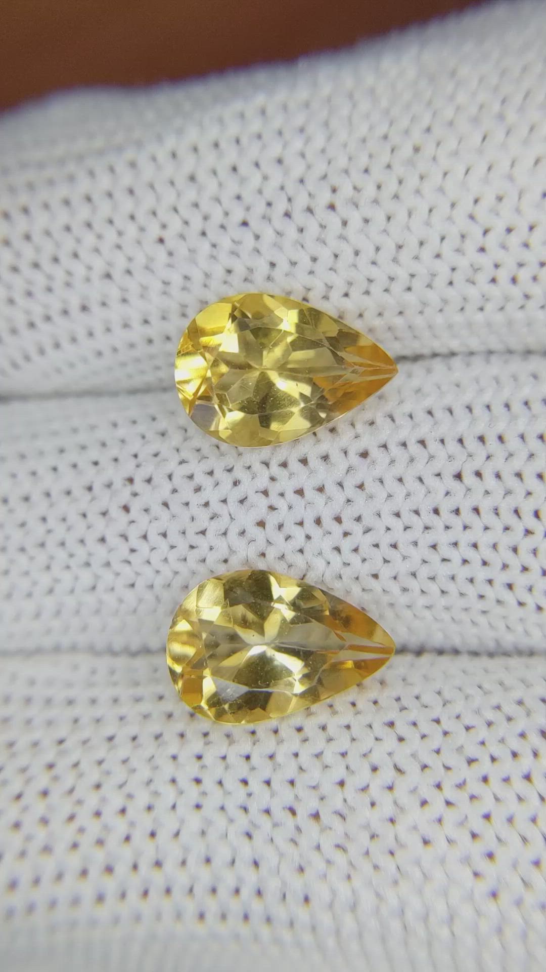 4.74 Ct.Tw.Total Carat Weight Citrine Pair from Brazil Size Video