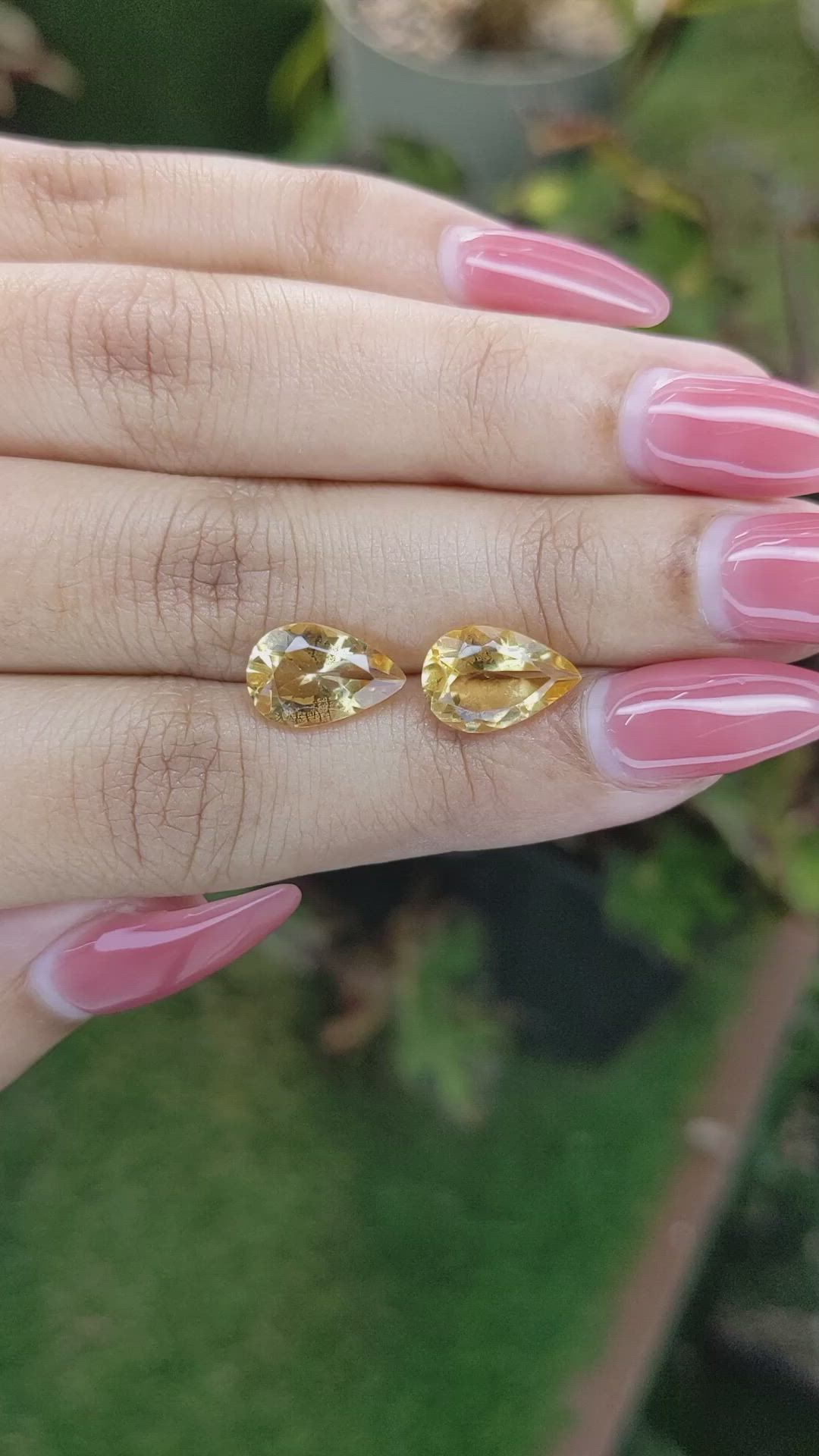 4.74 Ct.Tw.Total Carat Weight Citrine Pair from Brazil Size Video