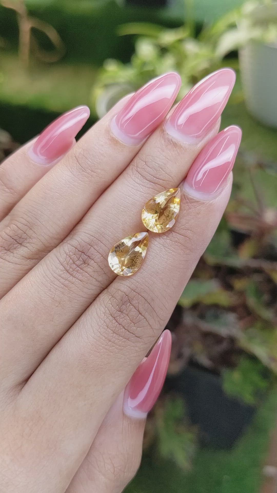 4.74 Ct.Tw.Total Carat Weight Citrine Pair from Brazil Size Video