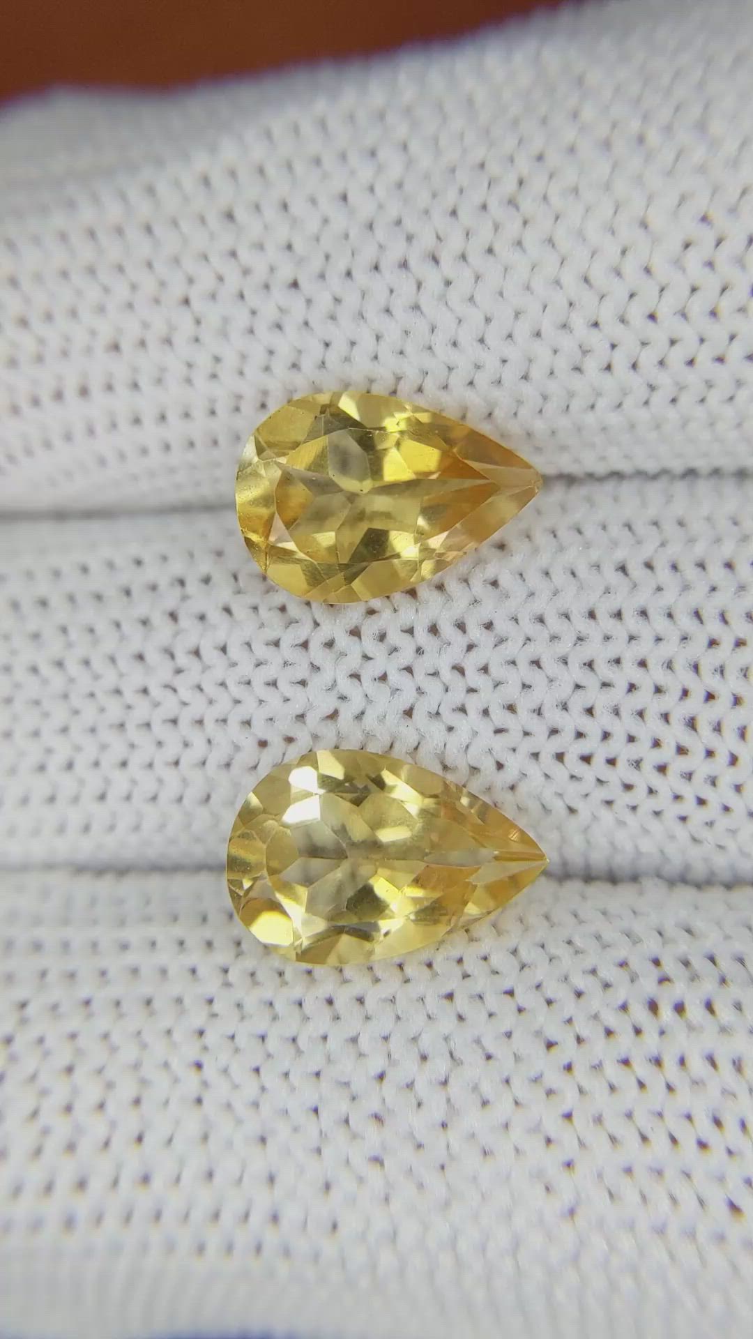 4.88 Ct.Tw.Total Carat Weight Citrine Pair from Brazil Size Video