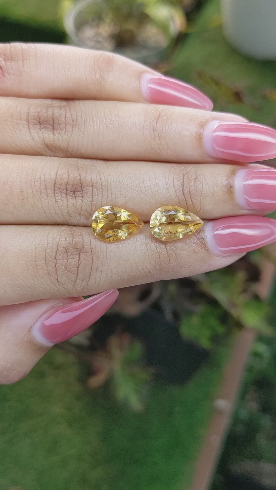 4.88 Ct.Tw.Total Carat Weight Citrine Pair from Brazil Size Video