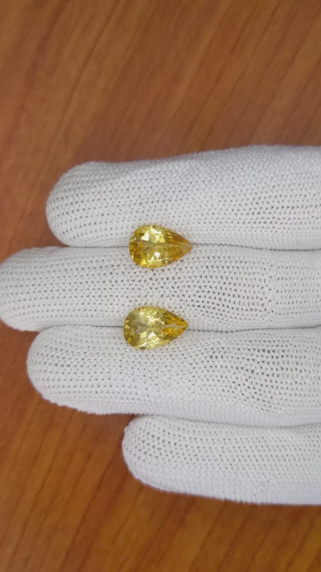 4.88 Ct.Tw.Total Carat Weight Citrine Pair from Brazil Size Video