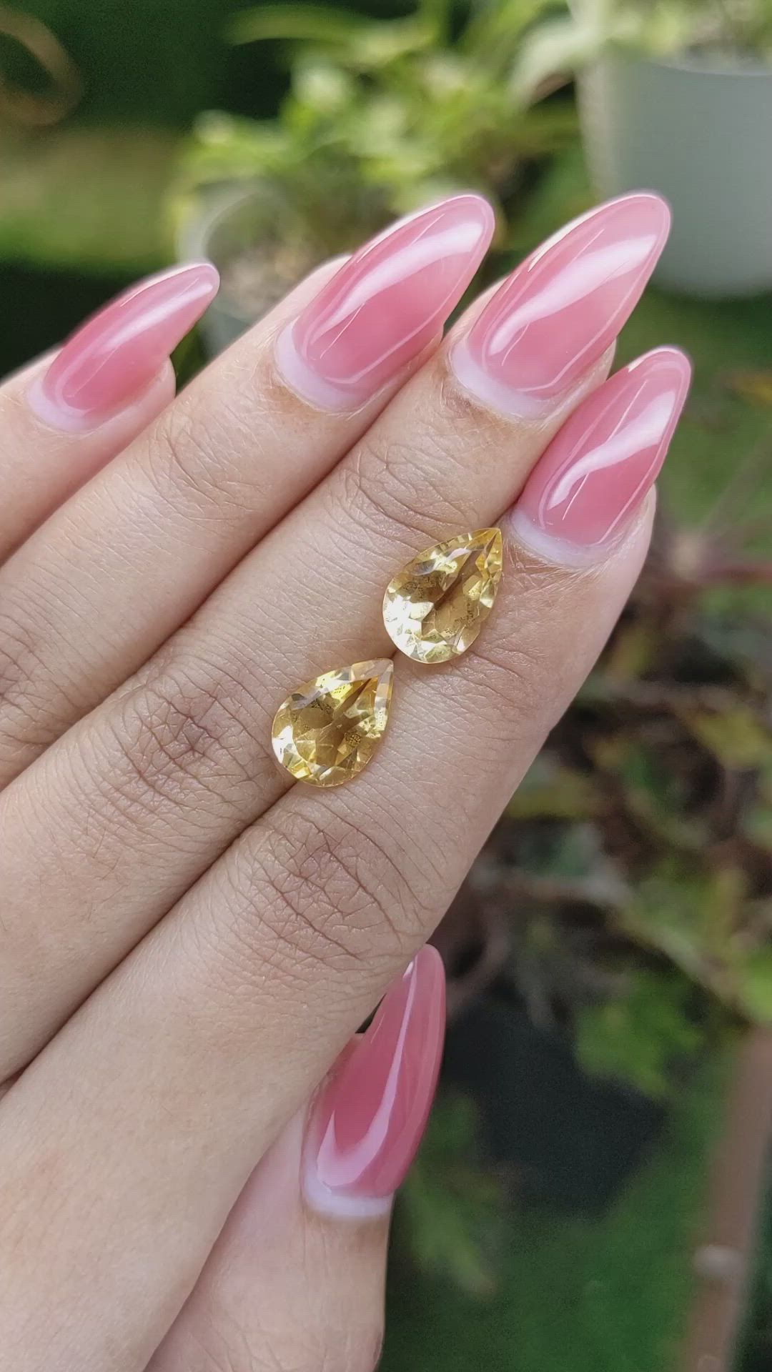4.88 Ct.Tw.Total Carat Weight Citrine Pair from Brazil Size Video