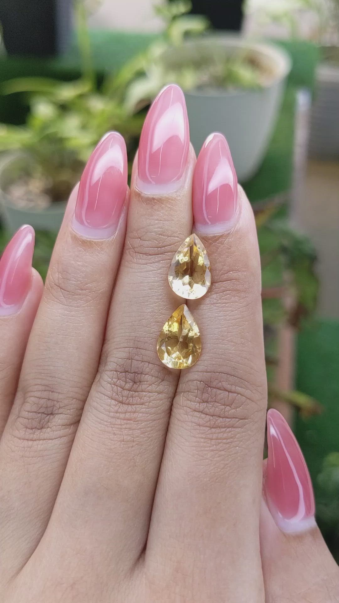 4.88 Ct.Tw.Total Carat Weight Citrine Pair from Brazil Size Video