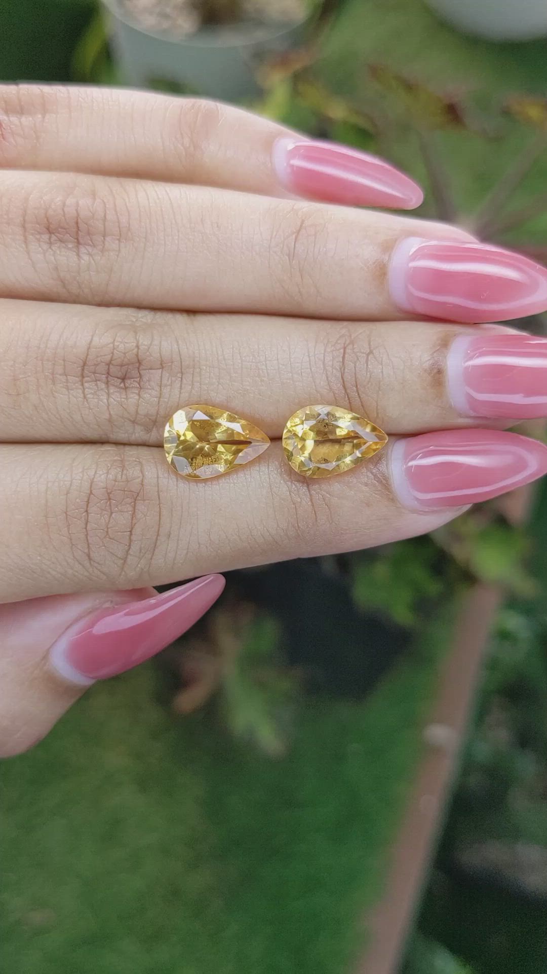 4.79 Ct.Tw.Total Carat Weight Citrine Pair from Brazil Size Video