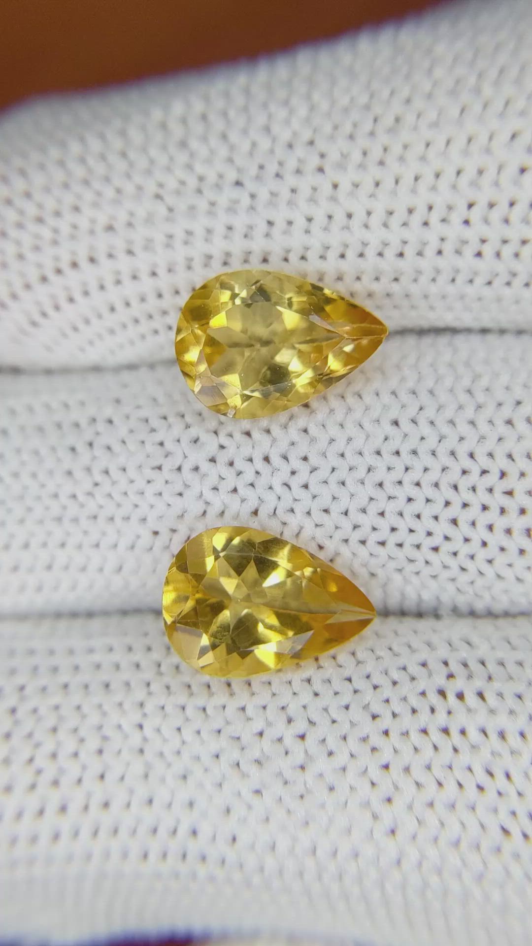 4.79 Ct.Tw.Total Carat Weight Citrine Pair from Brazil Size Video