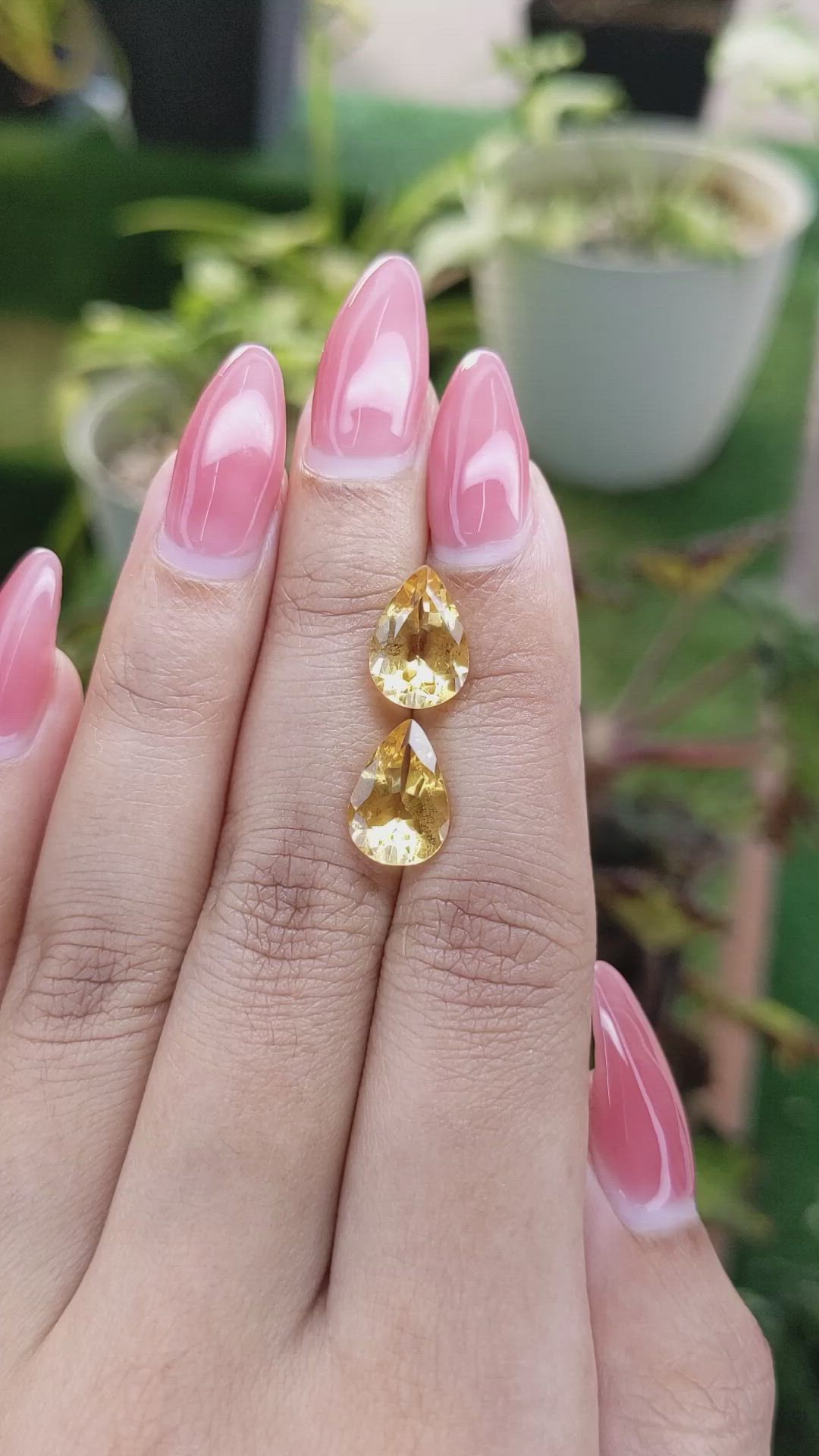 4.79 Ct.Tw.Total Carat Weight Citrine Pair from Brazil Size Video