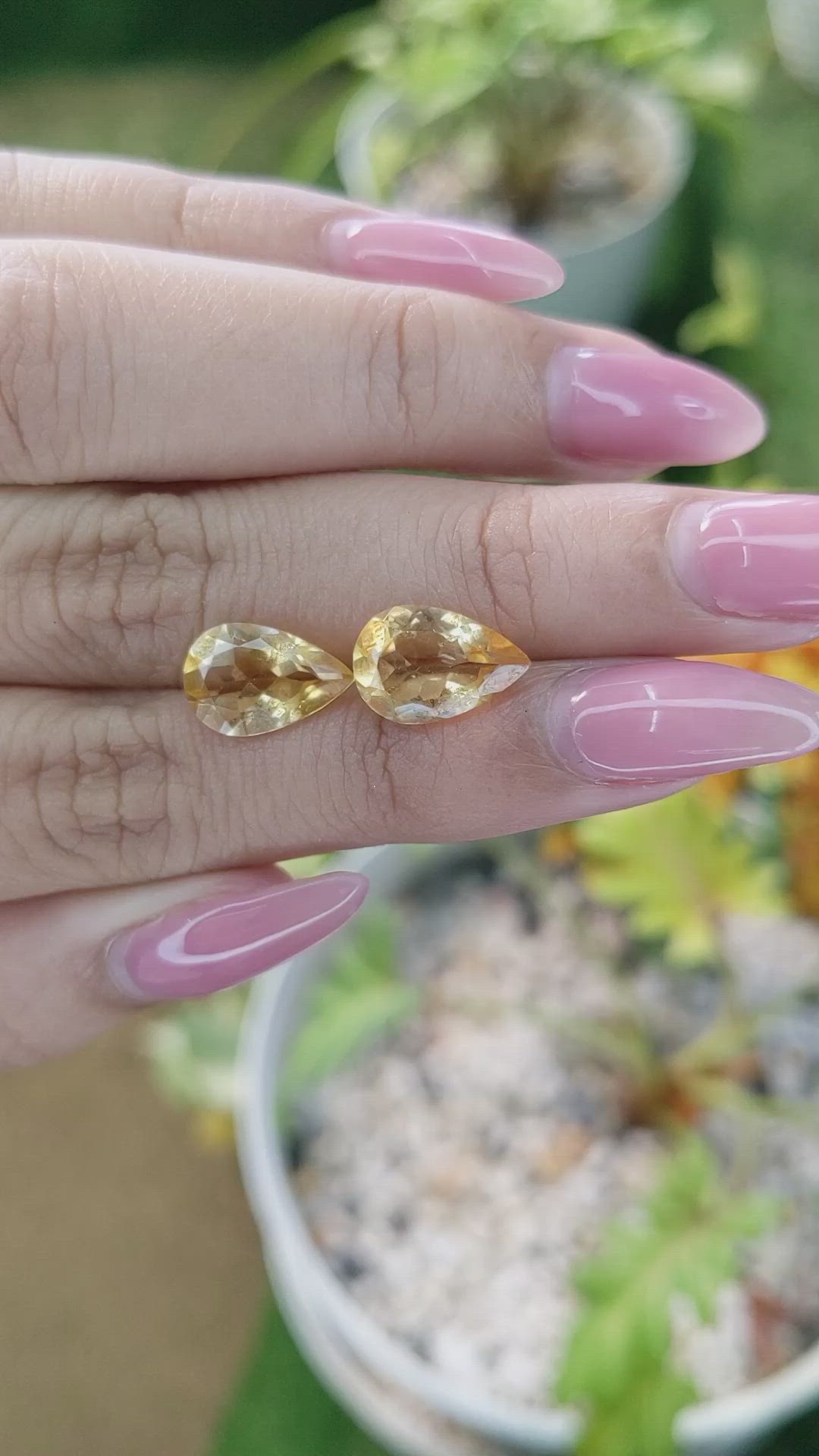 4.98 Ct.Tw.Total Carat Weight Citrine Pair from Brazil Size Video