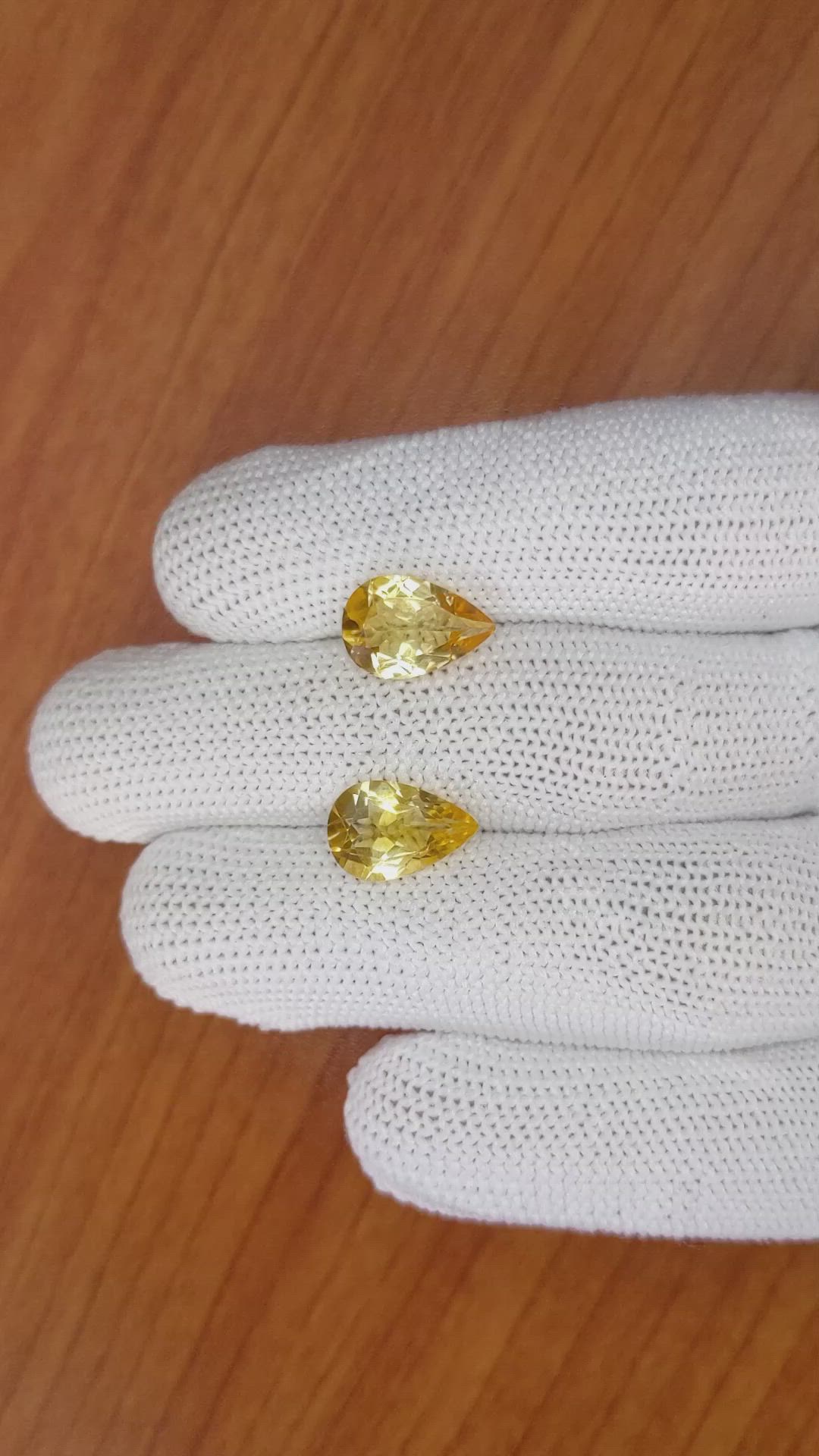 4.98&nbsp;Ct.Tw.Total Carat Weight Yellow Citrine Pair from Brazil Size Video