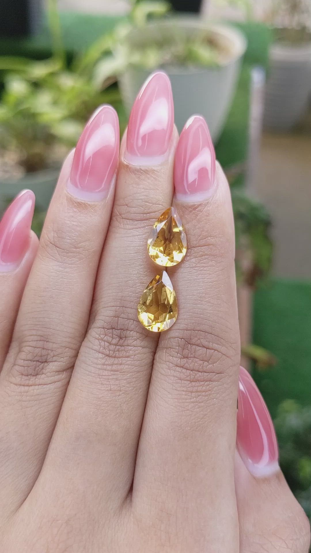 5.01 Ct.Tw.Total Carat Weight Citrine Pair from Brazil Size Video