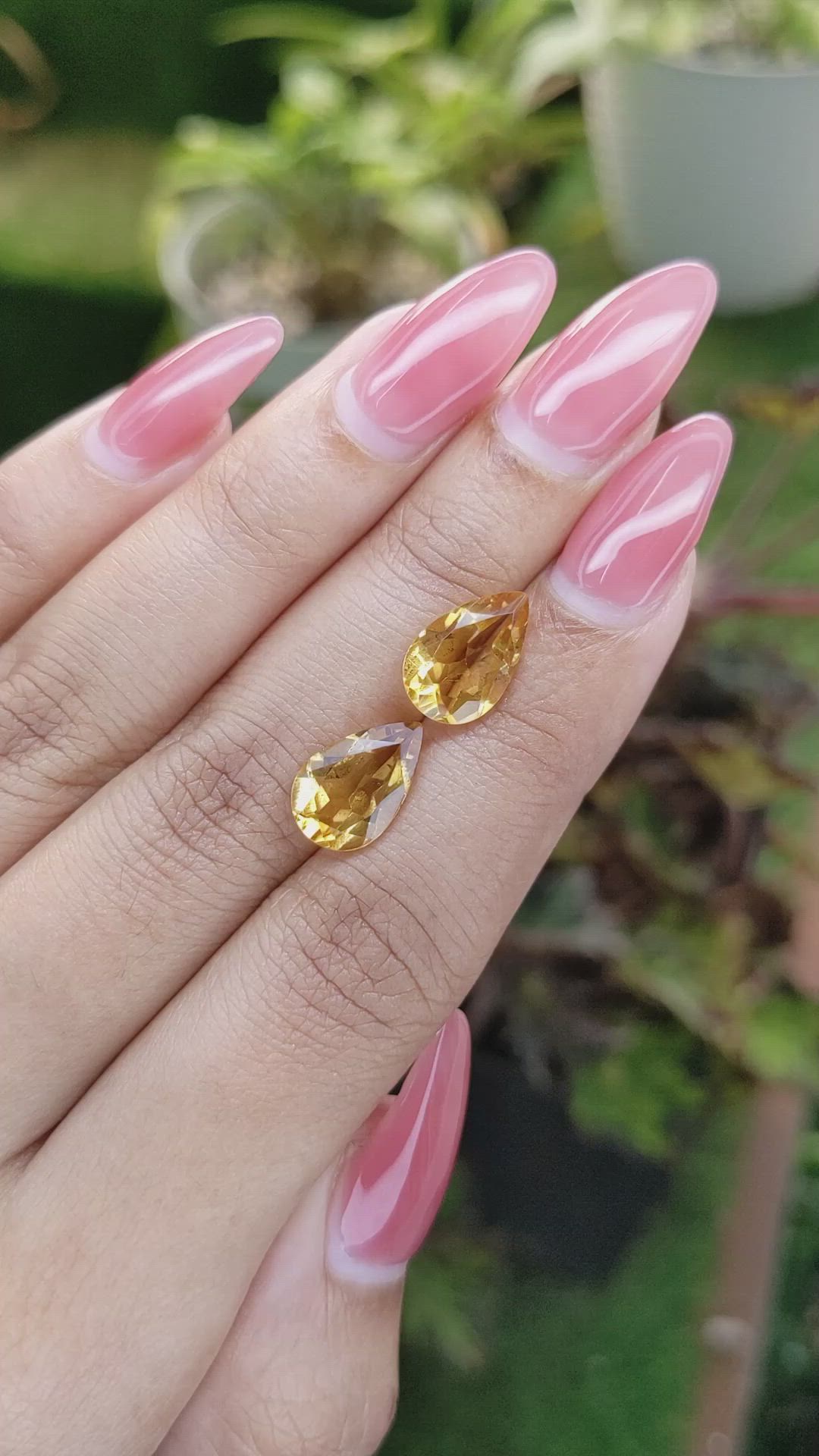 5.01 Ct.Tw.Total Carat Weight Citrine Pair from Brazil Size Video