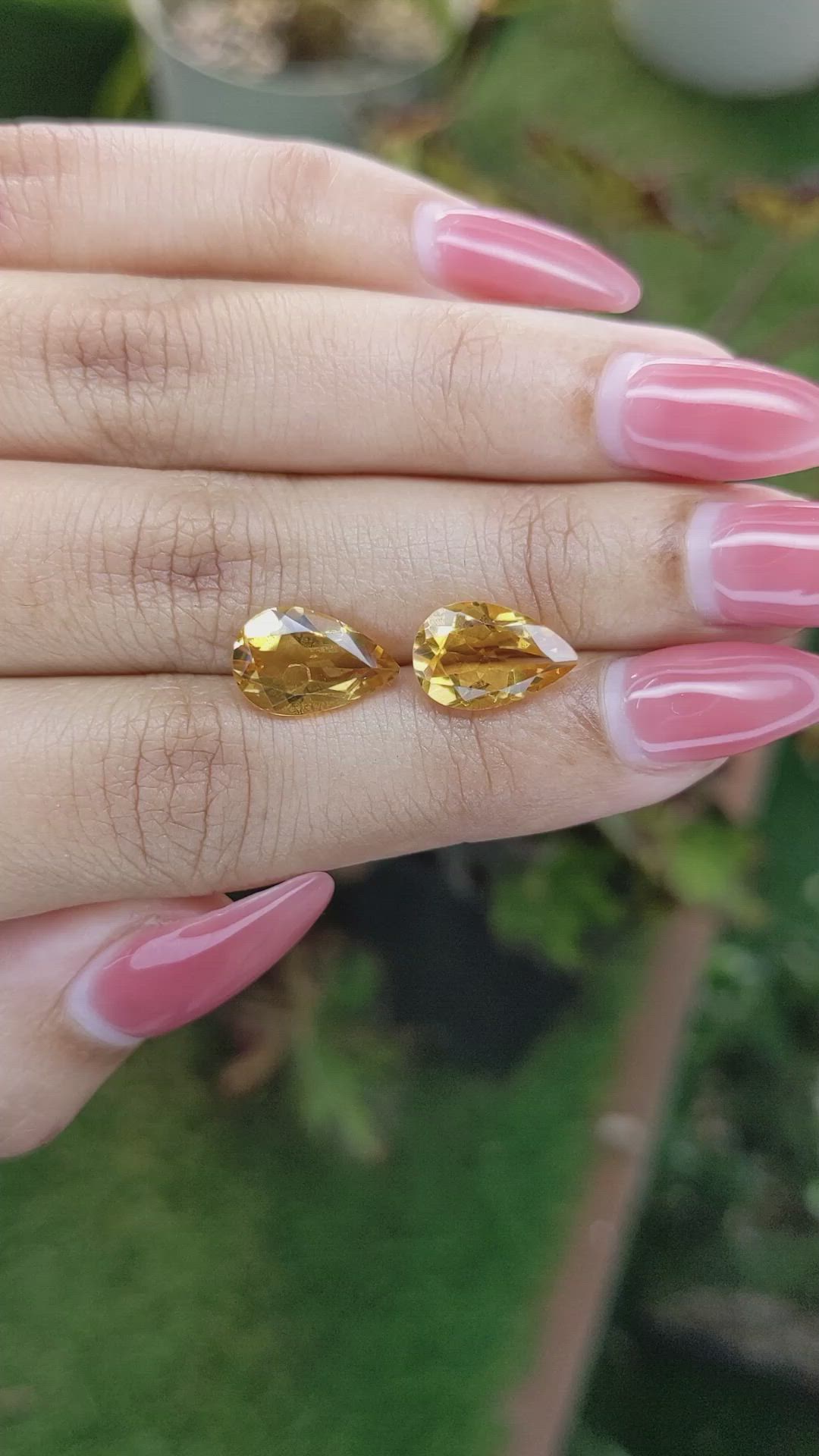 5.01&nbsp;Ct.Tw.Total Carat Weight Citrine Pair from Brazil Size Video