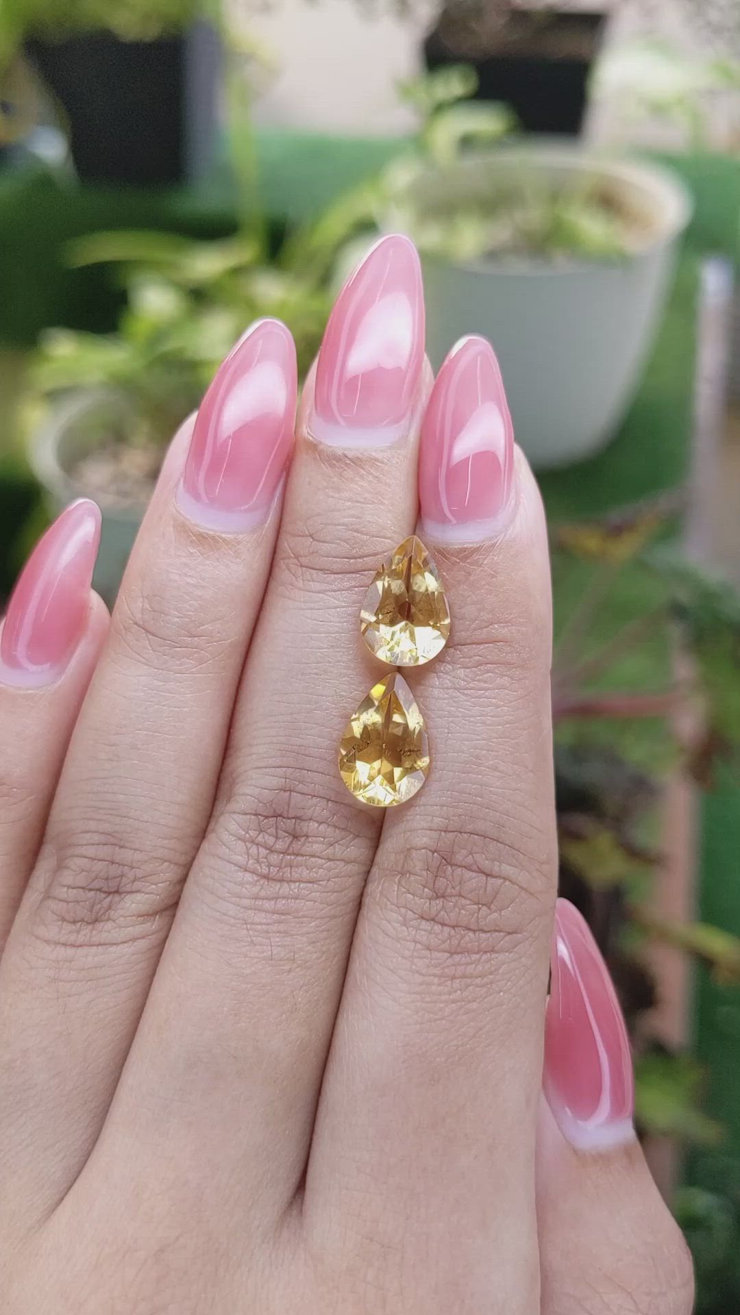 4.72&nbsp;Ct.Tw.Total Carat Weight Yellow Citrine Pair from Brazil Size Video