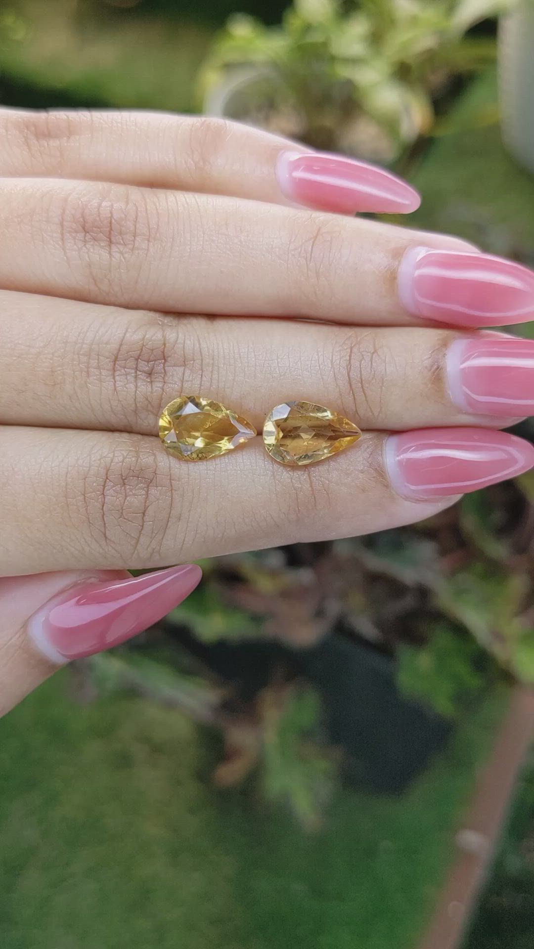 4.22 Ct.Tw.Total Carat Weight Citrine Pair from Brazil Size Video