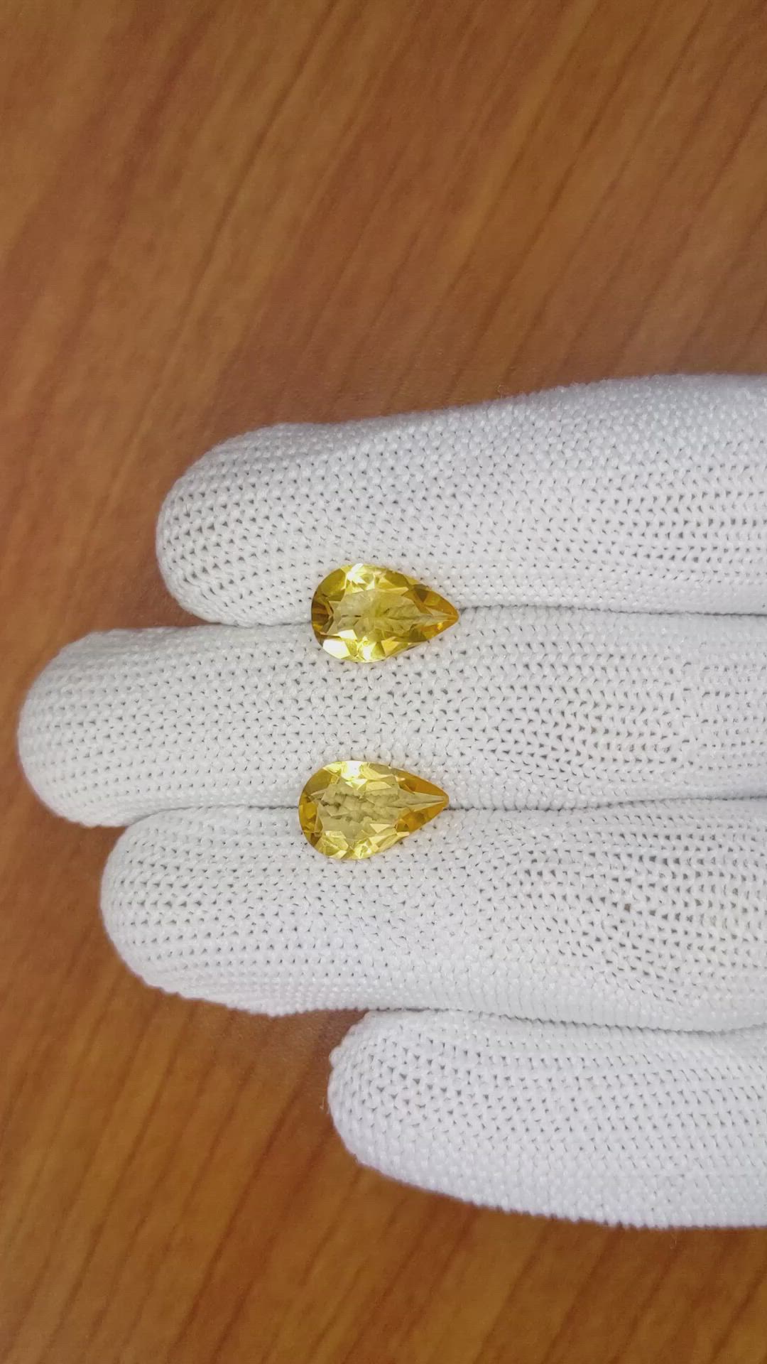 4.22 Ct.Tw.Total Carat Weight Citrine Pair from Brazil Size Video