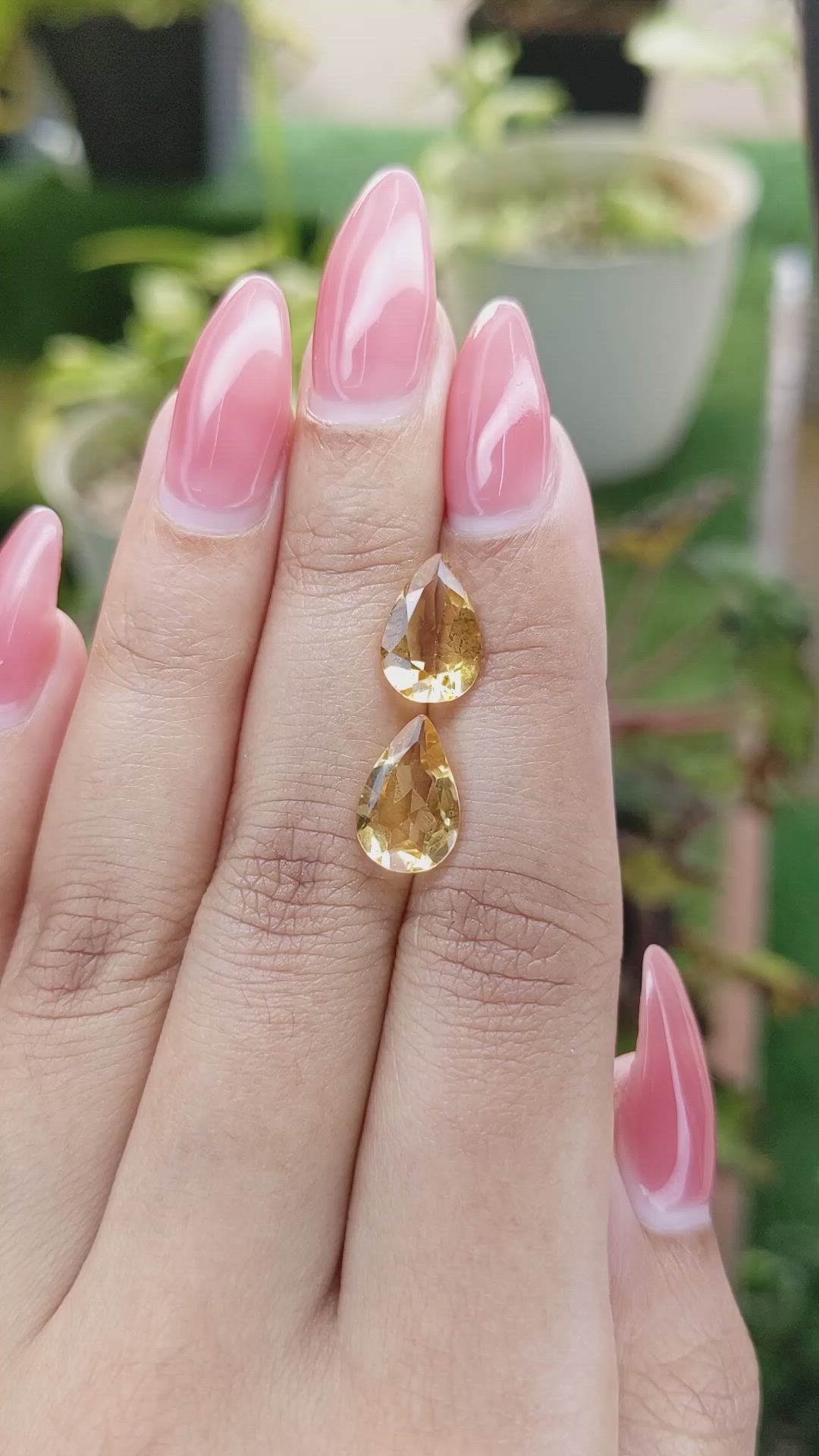 4.22 Ct.Tw.Total Carat Weight Citrine Pair from Brazil Size Video