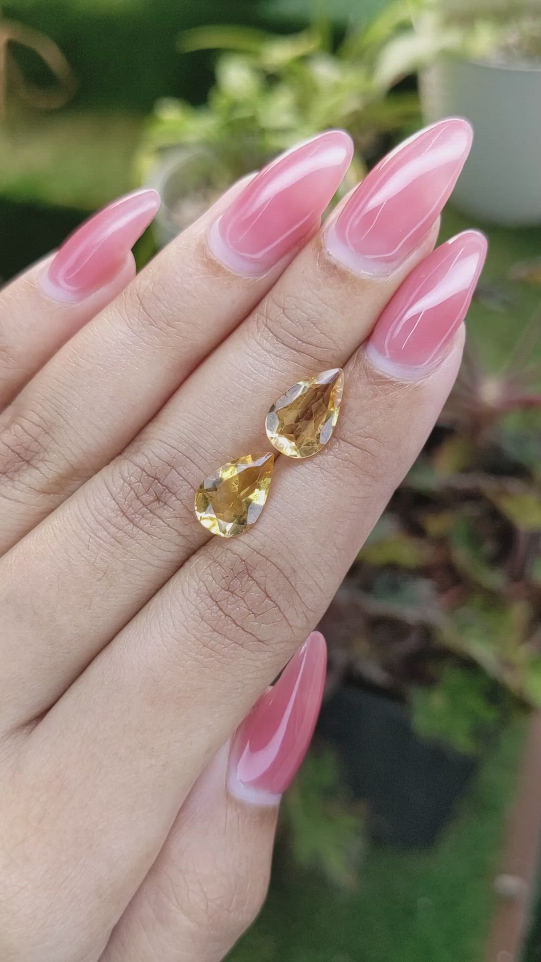4.22 Ct.Tw.Total Carat Weight Citrine Pair from Brazil Size Video
