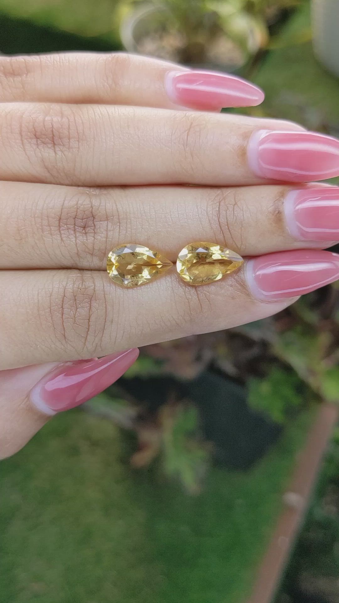 4.32 Ct.Tw.Total Carat Weight Citrine Pair from Brazil Size Video