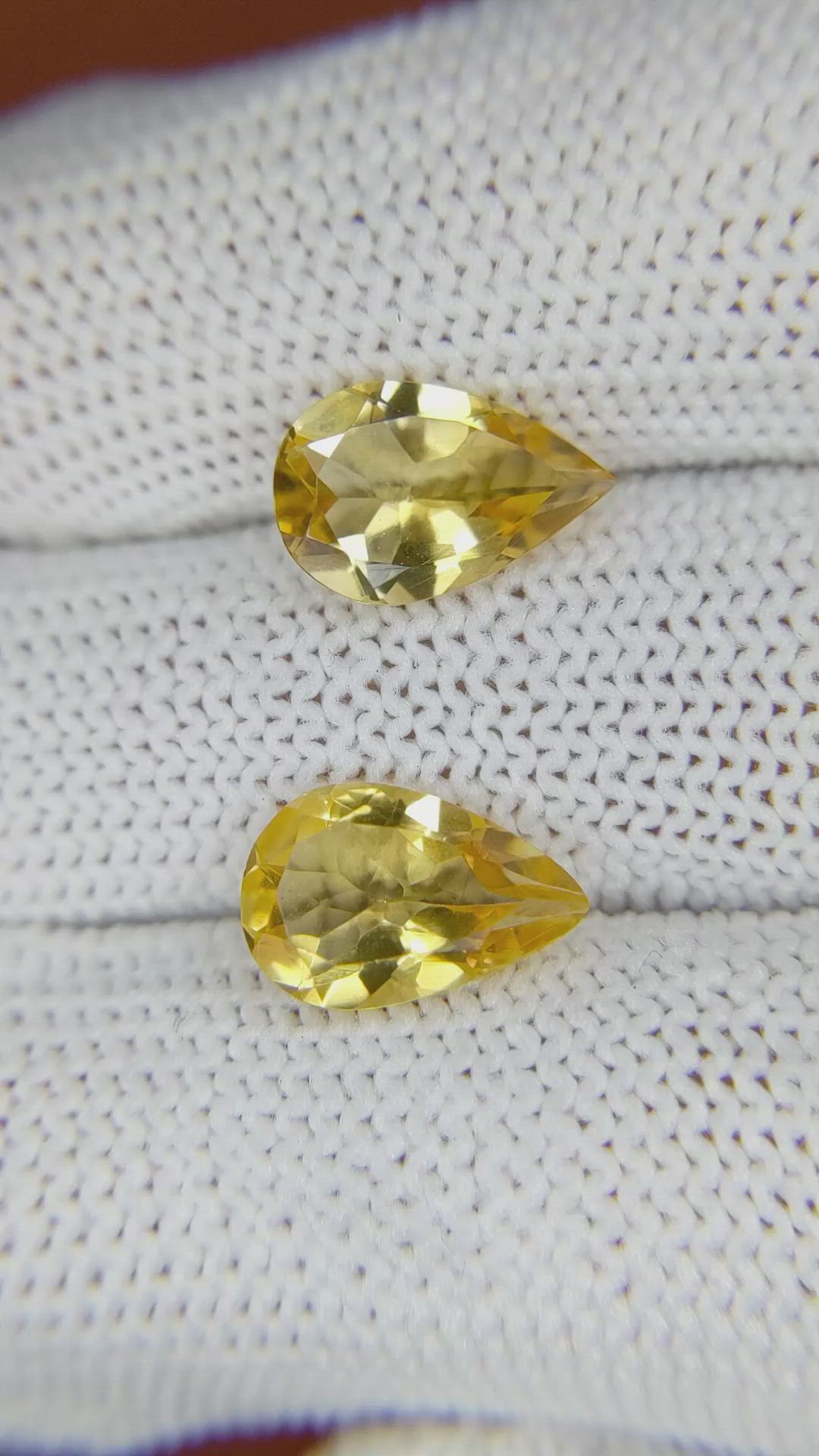 4.32 Ct.Tw.Total Carat Weight Citrine Pair from Brazil Size Video
