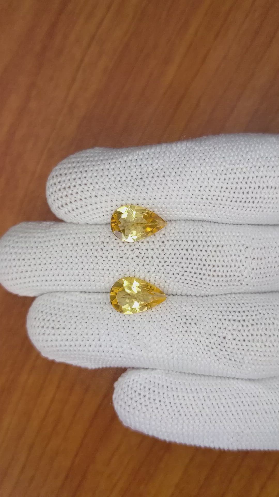 4.32 Ct.Tw.Total Carat Weight Citrine Pair from Brazil Size Video