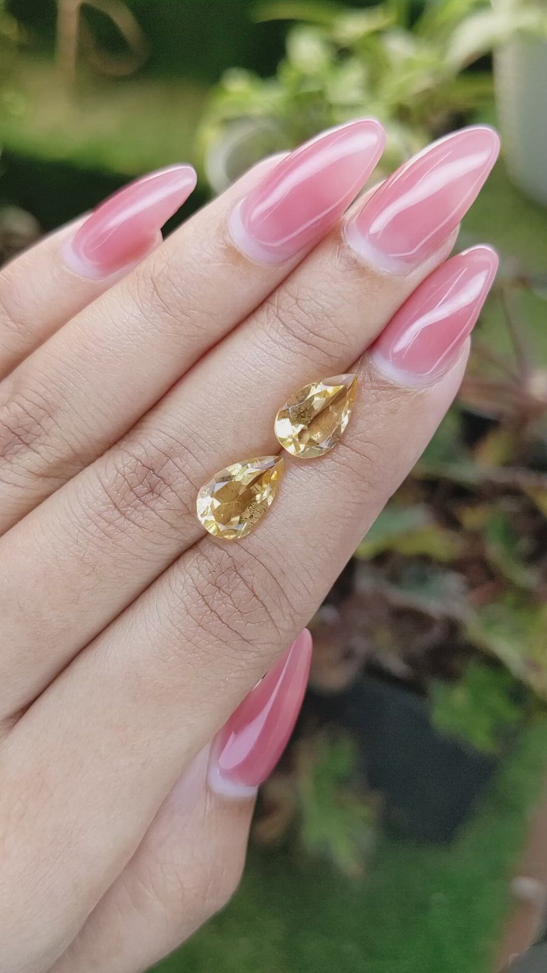 4.32 Ct.Tw.Total Carat Weight Citrine Pair from Brazil Size Video