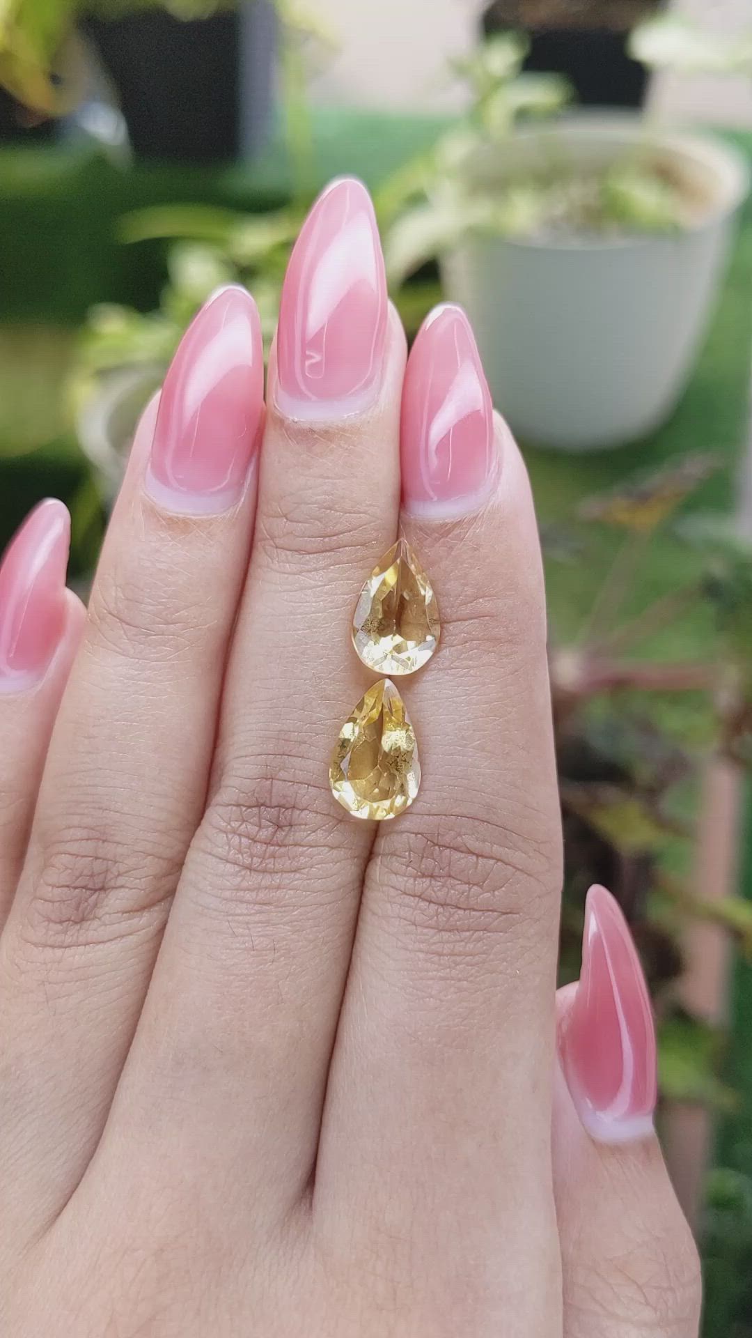 4.32 Ct.Tw.Total Carat Weight Citrine Pair from Brazil Size Video
