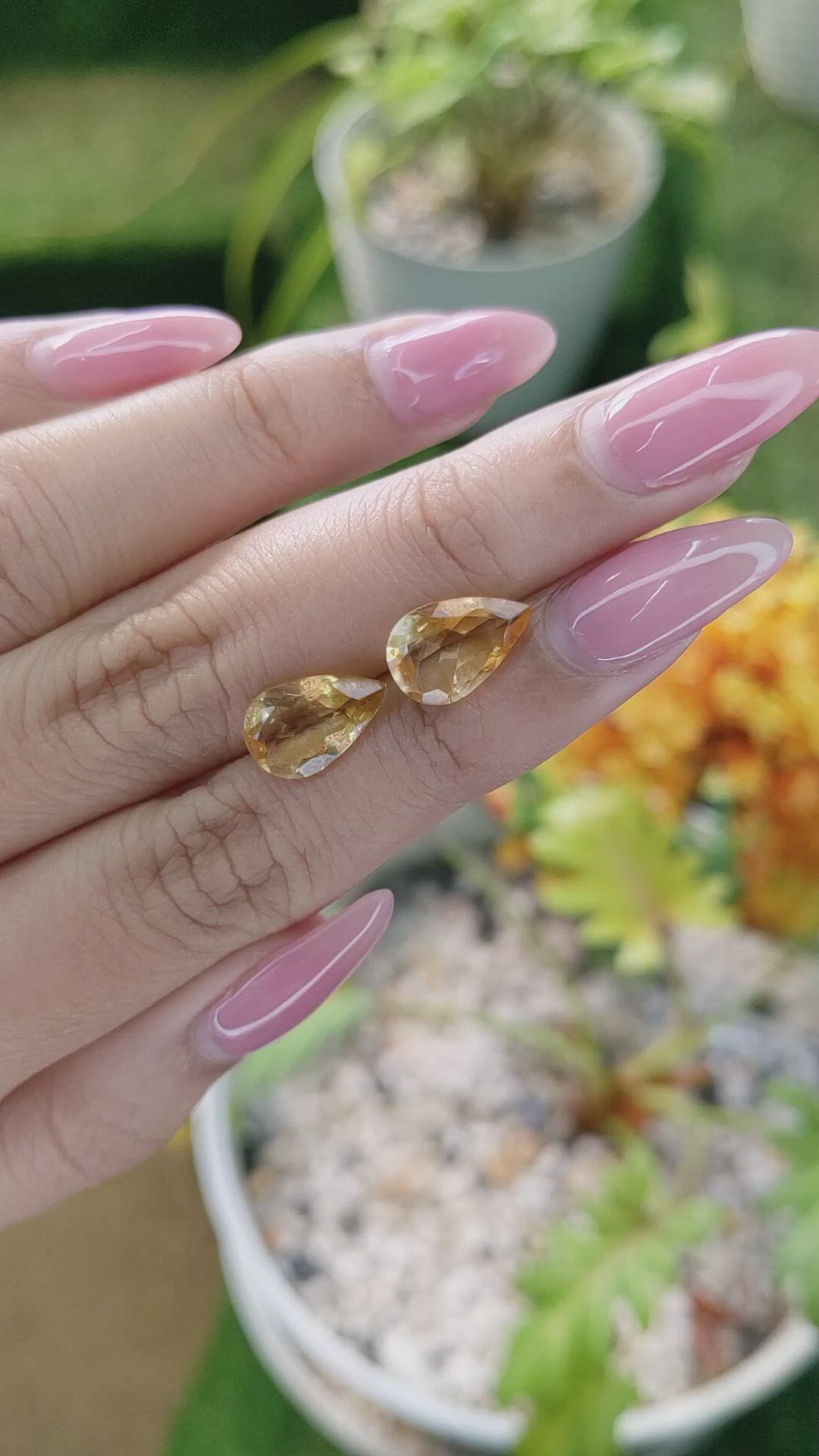 4.04 Ct.Tw.Total Carat Weight Citrine Pair from Brazil Size Video