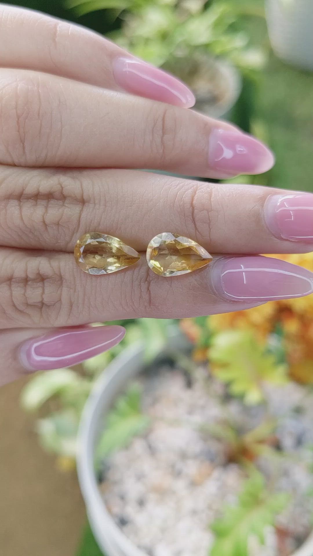 4.04 Ct.Tw.Total Carat Weight Citrine Pair from Brazil Size Video