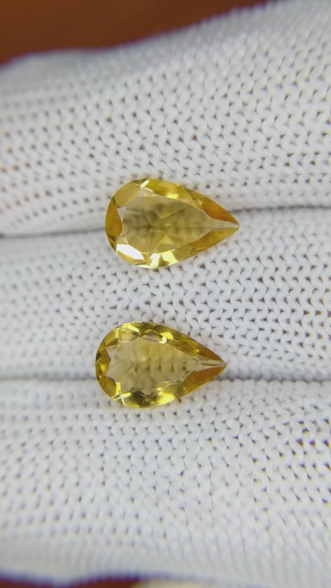 3.67 Ct.Tw.Total Carat Weight Citrine Pair from Brazil Size Video