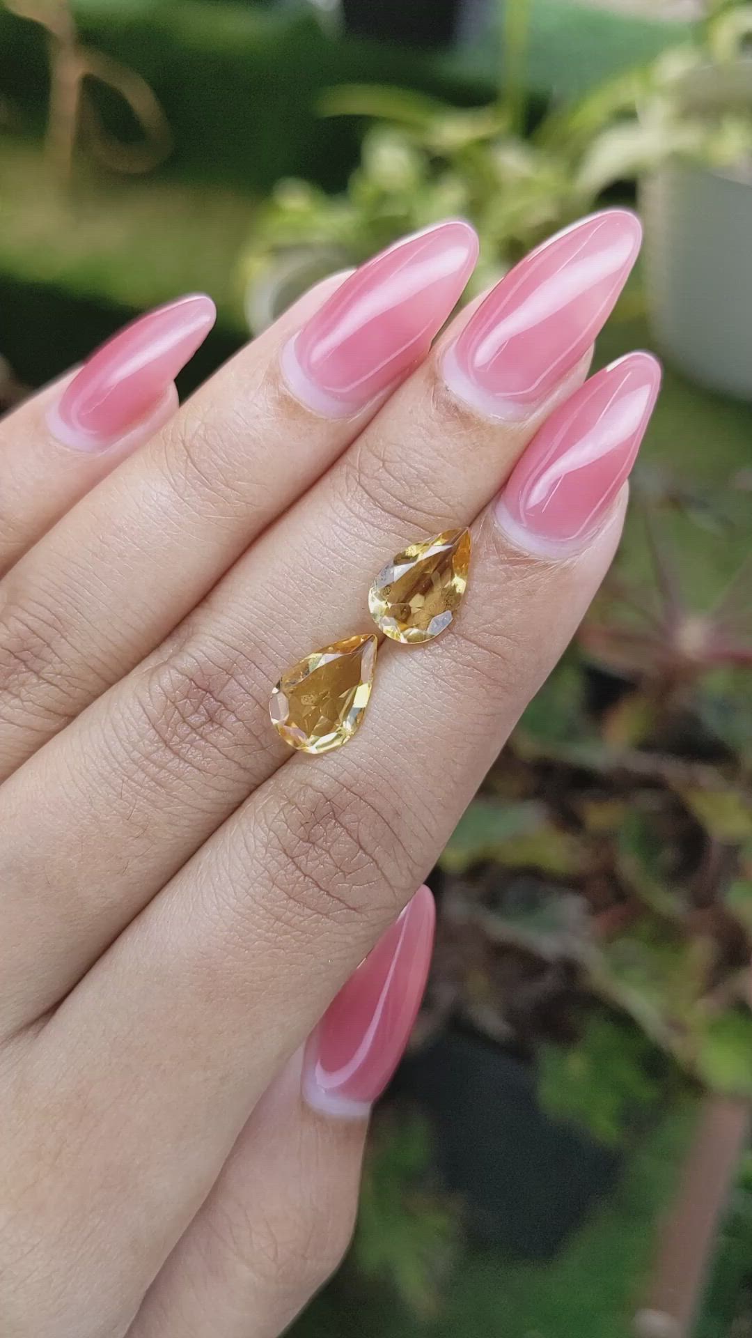 3.67 Ct.Tw.Total Carat Weight Citrine Pair from Brazil Size Video