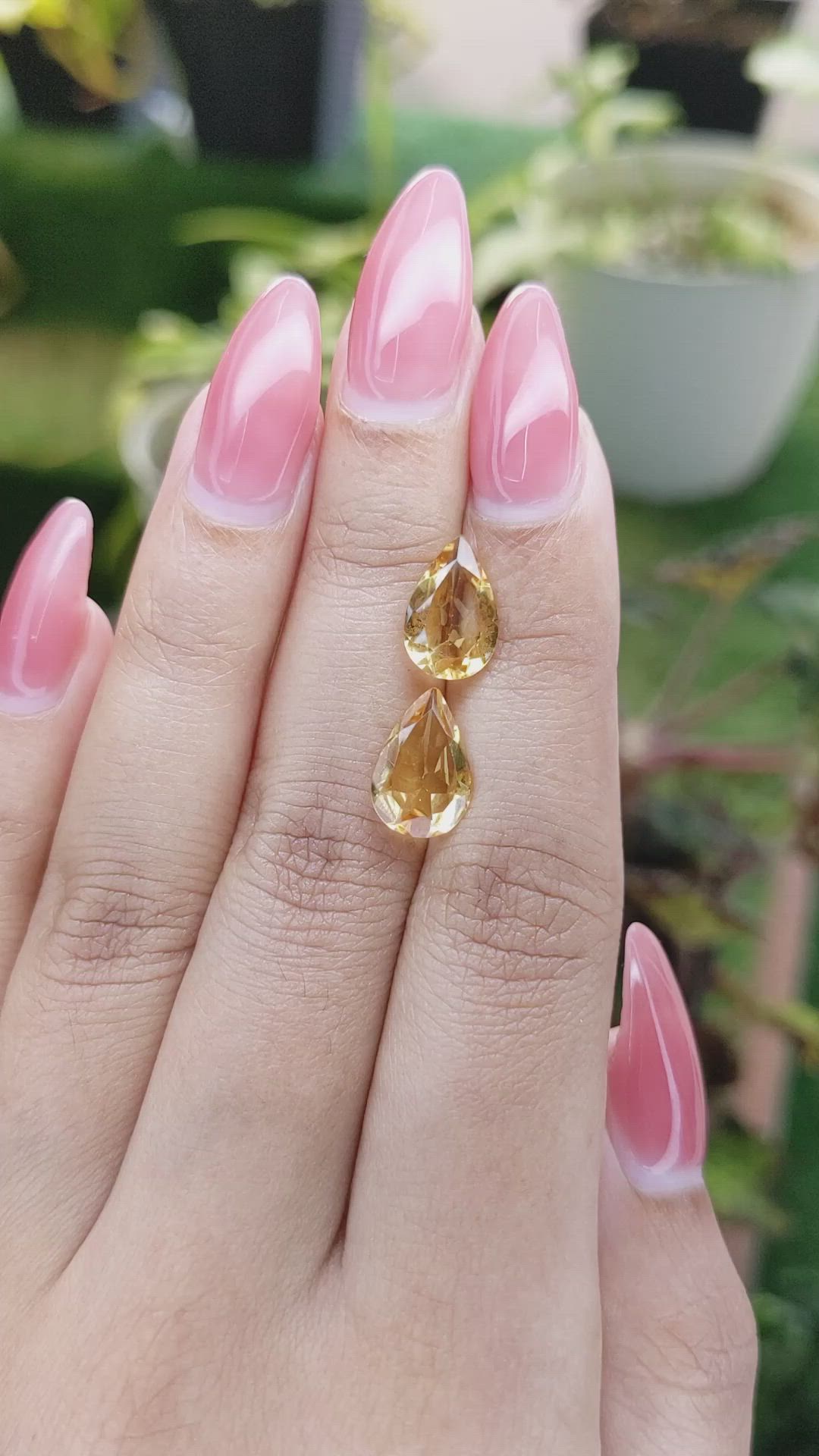 3.67 Ct.Tw.Total Carat Weight Citrine Pair from Brazil Size Video