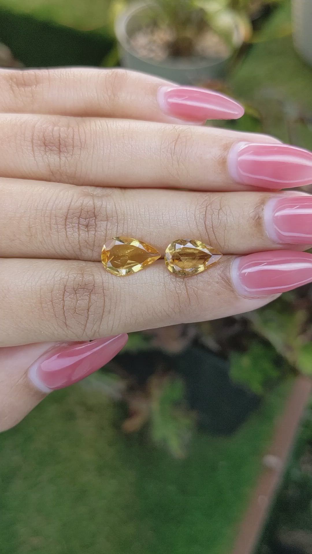 3.67 Ct.Tw.Total Carat Weight Citrine Pair from Brazil Size Video