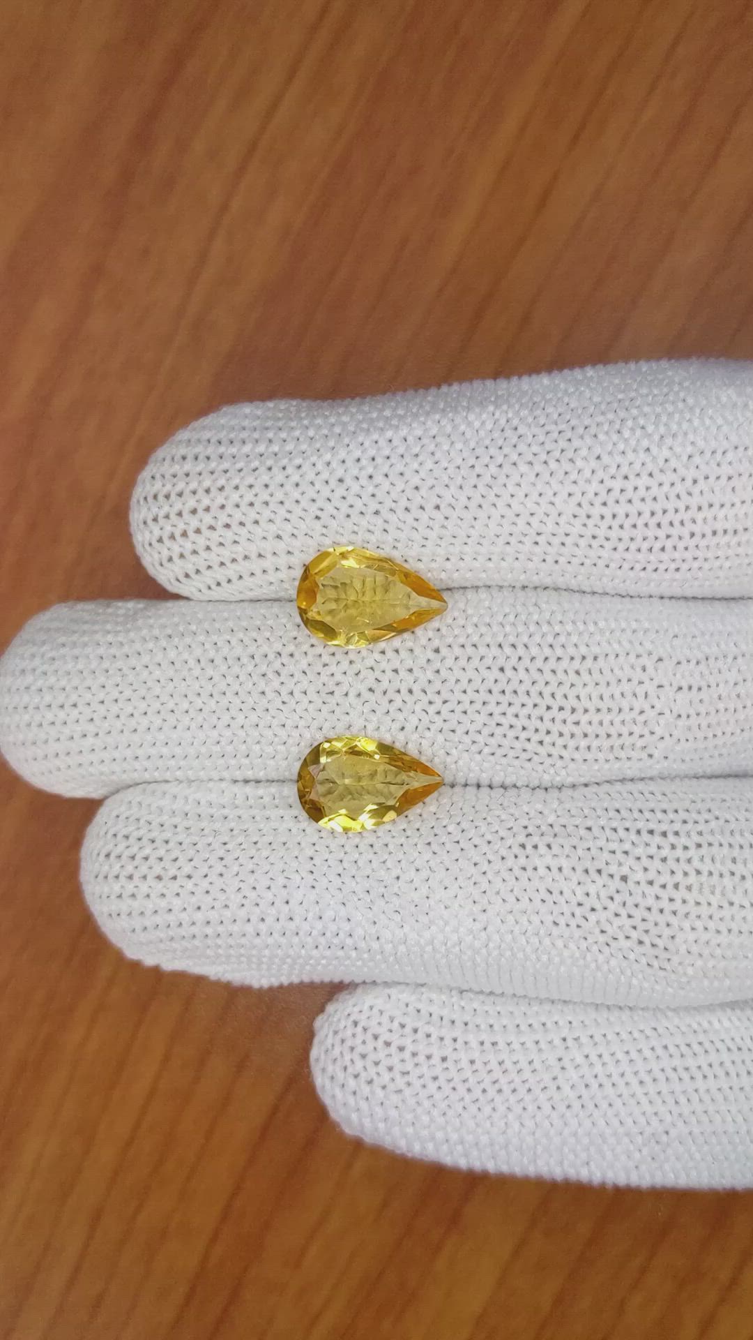 3.67 Ct.Tw.Total Carat Weight Citrine Pair from Brazil Size Video